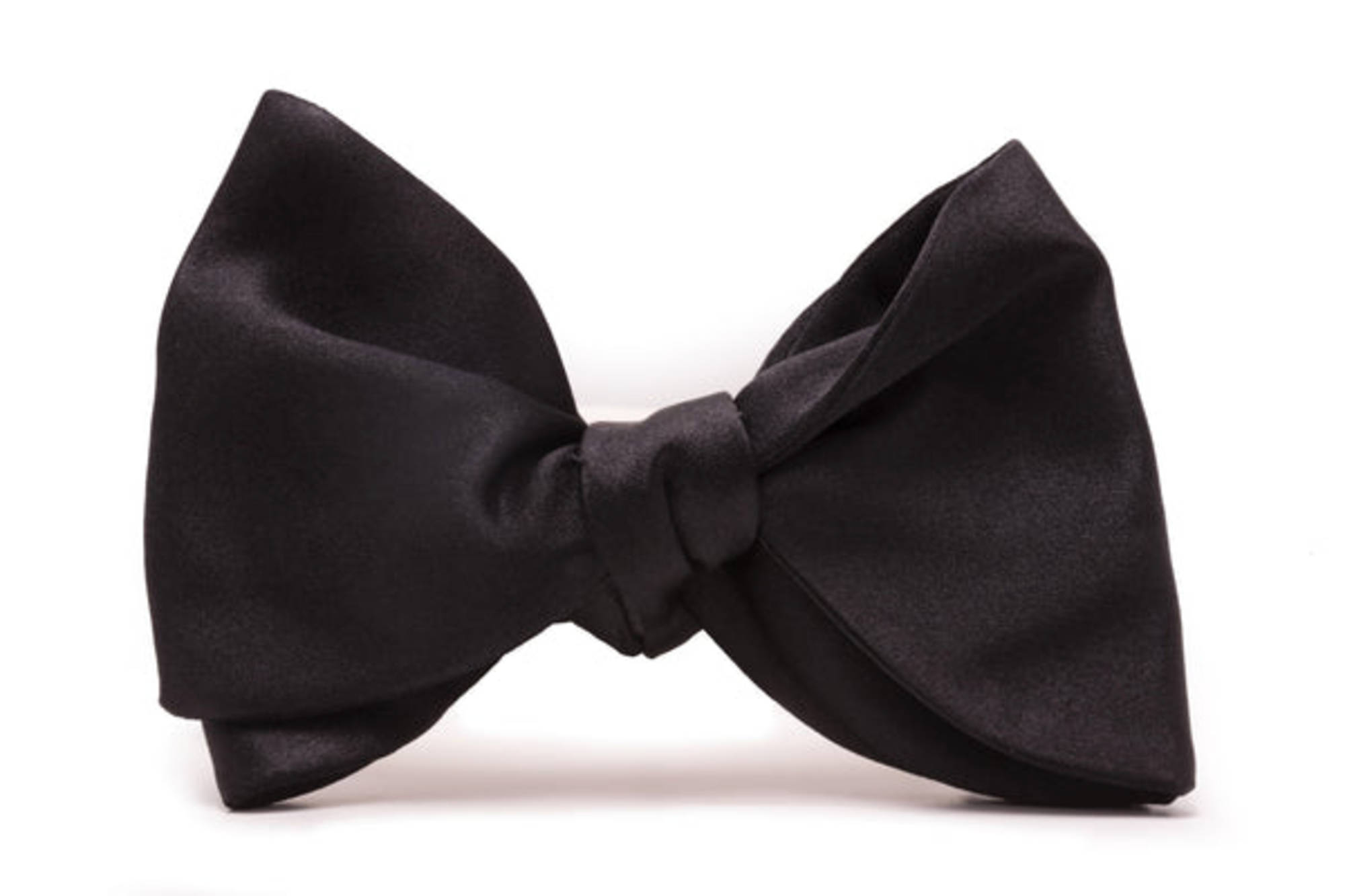 Fort Belvedere Black Satin Silk Bow Tie