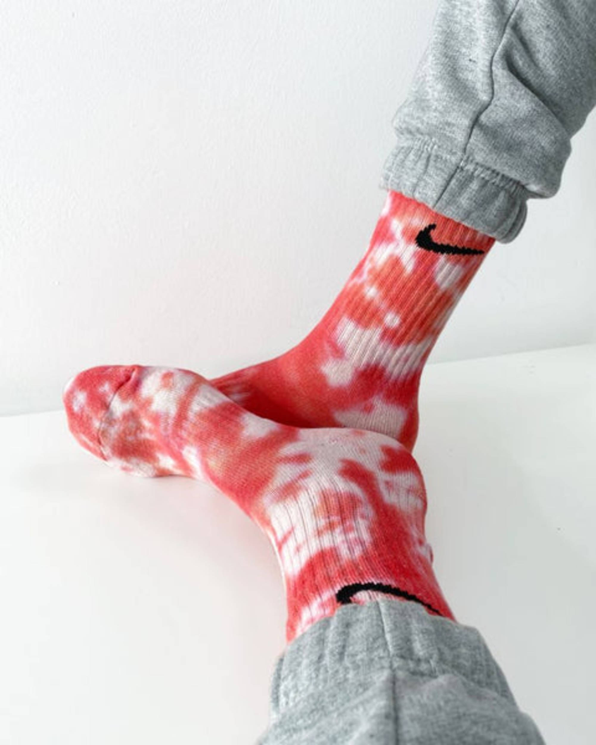 red tie dye nike socks