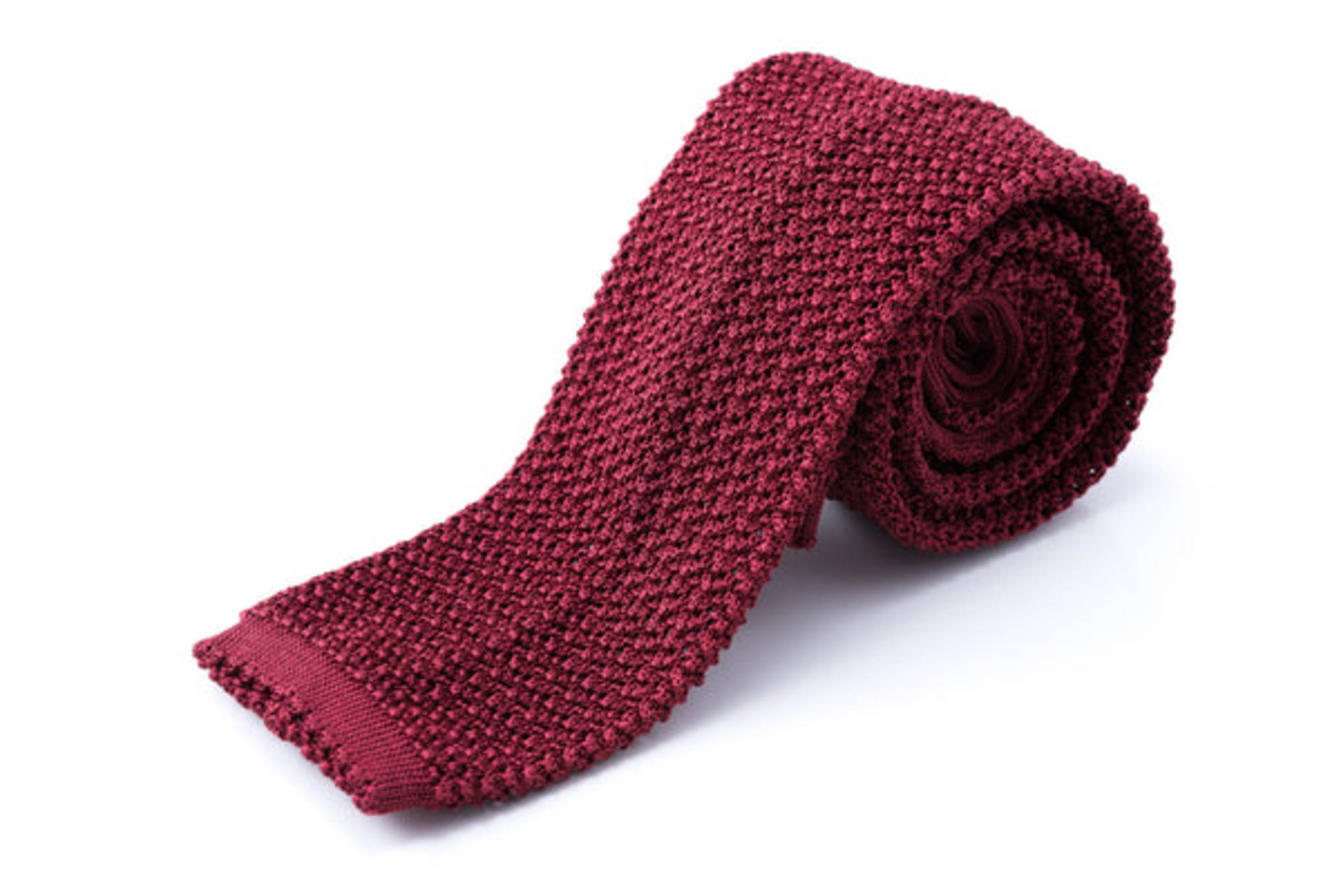 Knit Tie in Burgundy Solid Red Silk - Fort Belvedere – Gentleman's