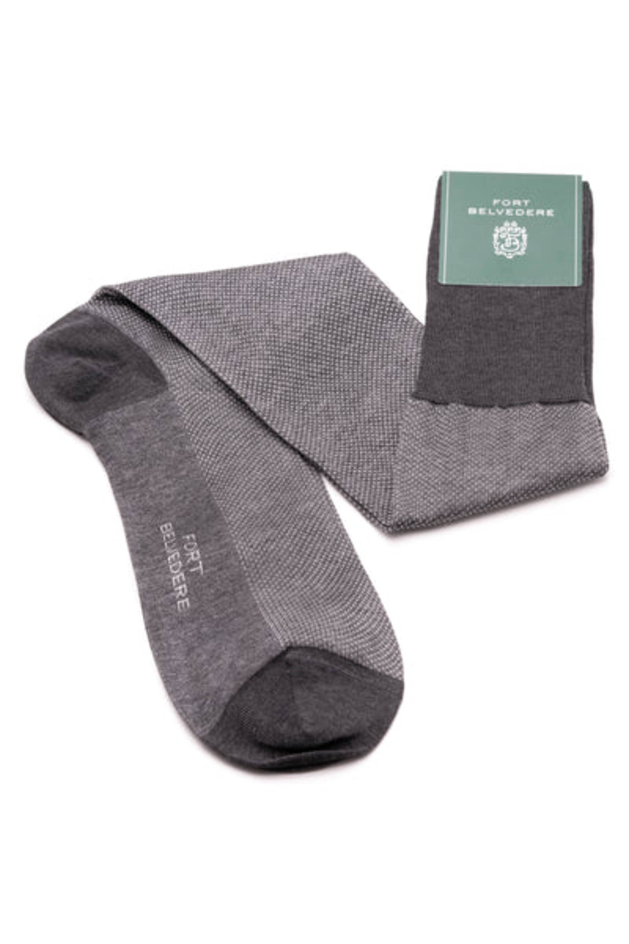 Fort Belvedere Two-Tone Charcoal and White Socks