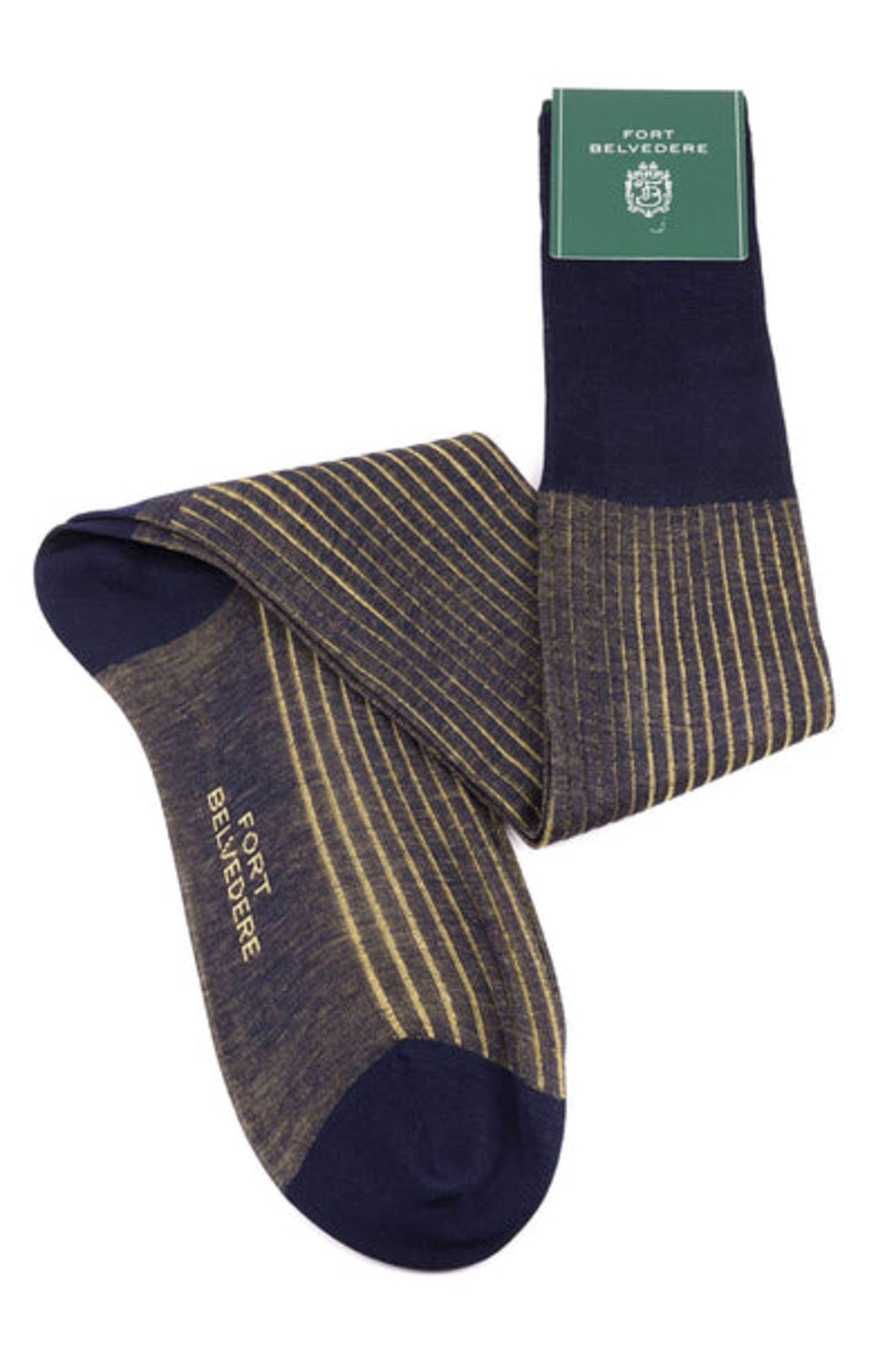 Fort Belvedere Two-Toned Shadow-Striped Socks