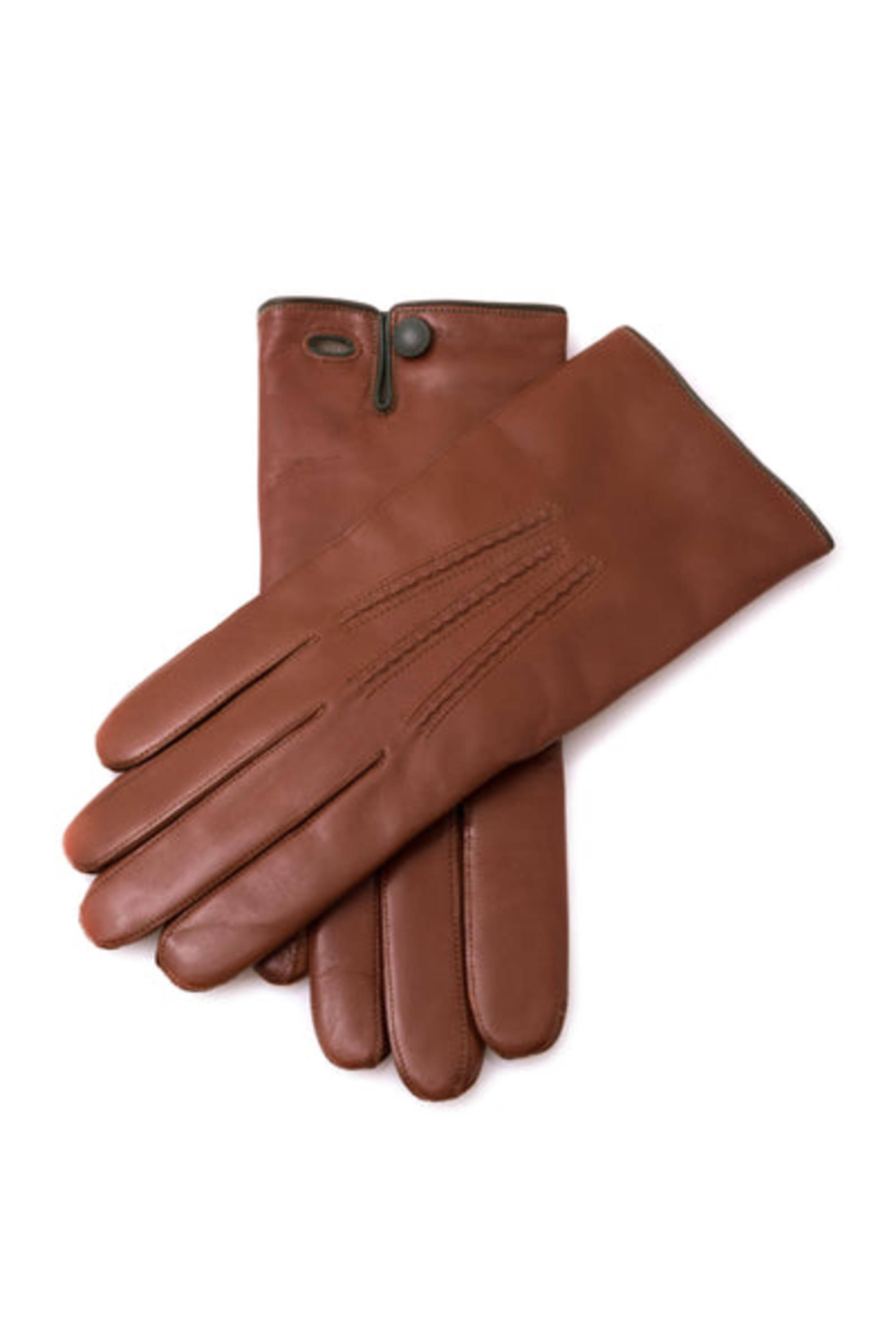 小物 DENTS DEAR LEATHER GLOVES BROWN 8 1/2 Windsor | Men's Fur Lined Deerskin Leather Gloves | Dents