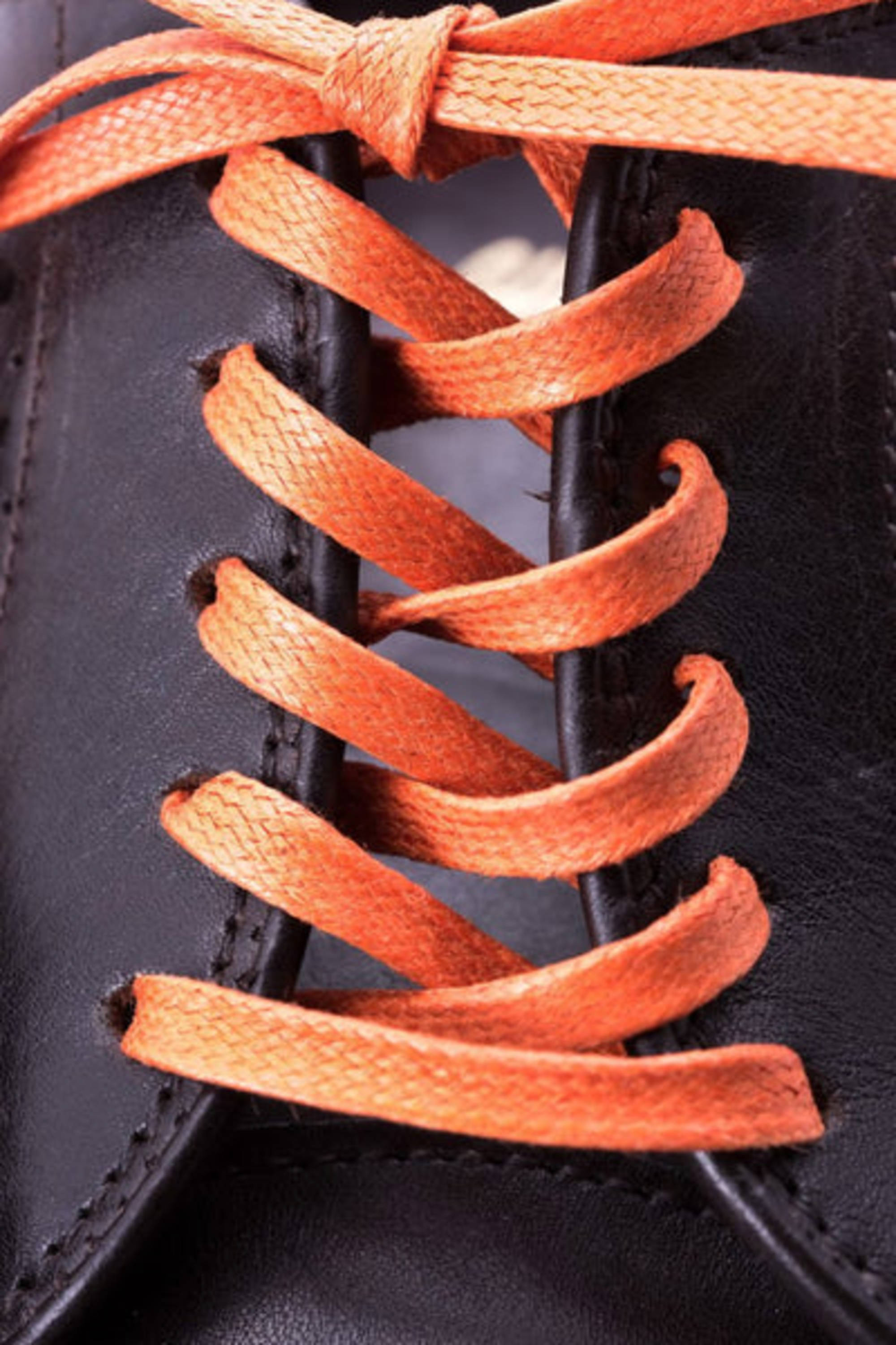 Orange Shoelaces Flat Waxed Cotton - Luxury Dress Shoe Laces by Fort Belvedere Gentleman's Gazette Orange Shoelaces Flat Waxed Cotton - Luxury Dress Shoe Laces by Fort Belvedere Gentleman's Gazette