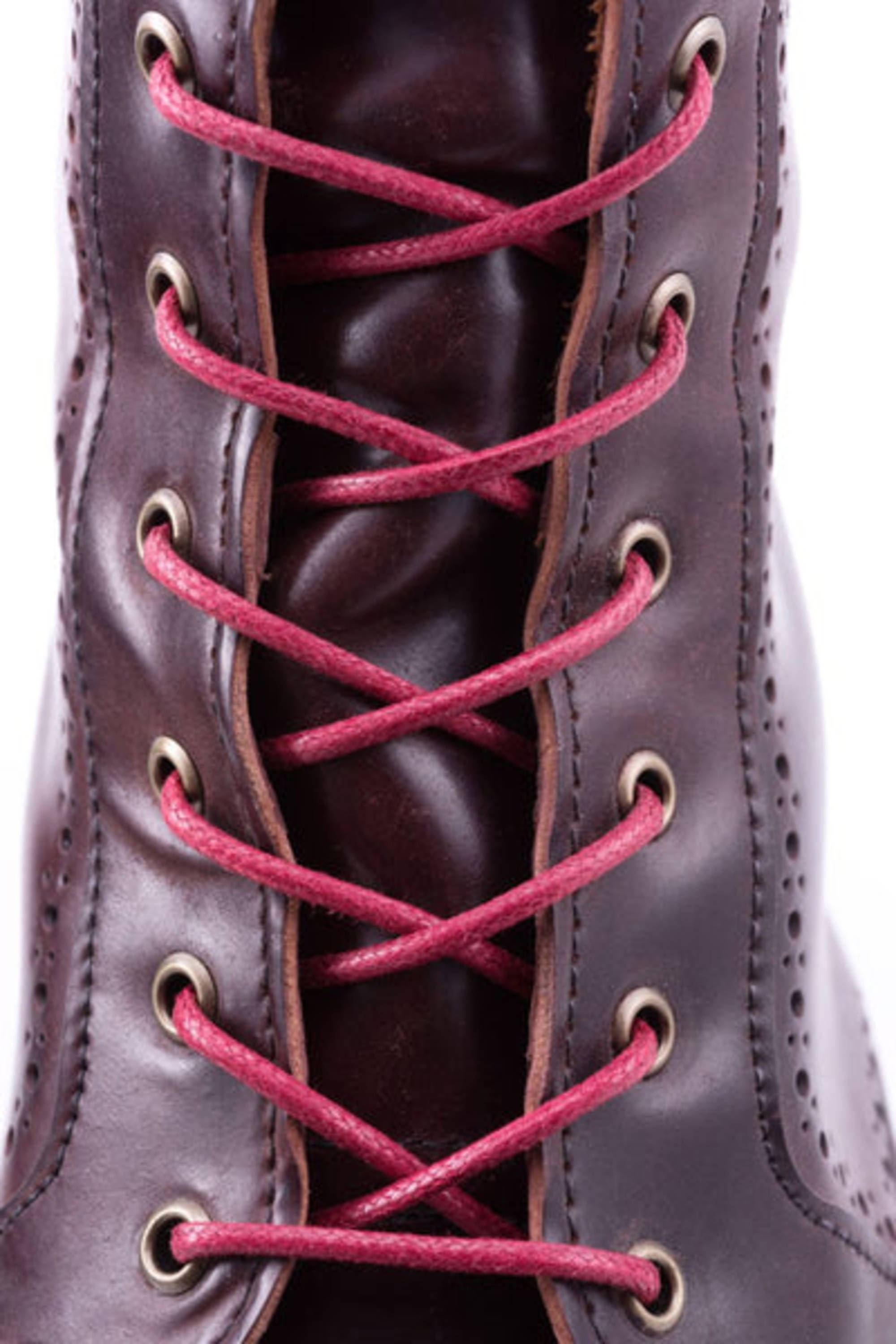 Red Boot Laces Round Waxed Cotton - by Fort Belvedere  Gentleman's Gazette