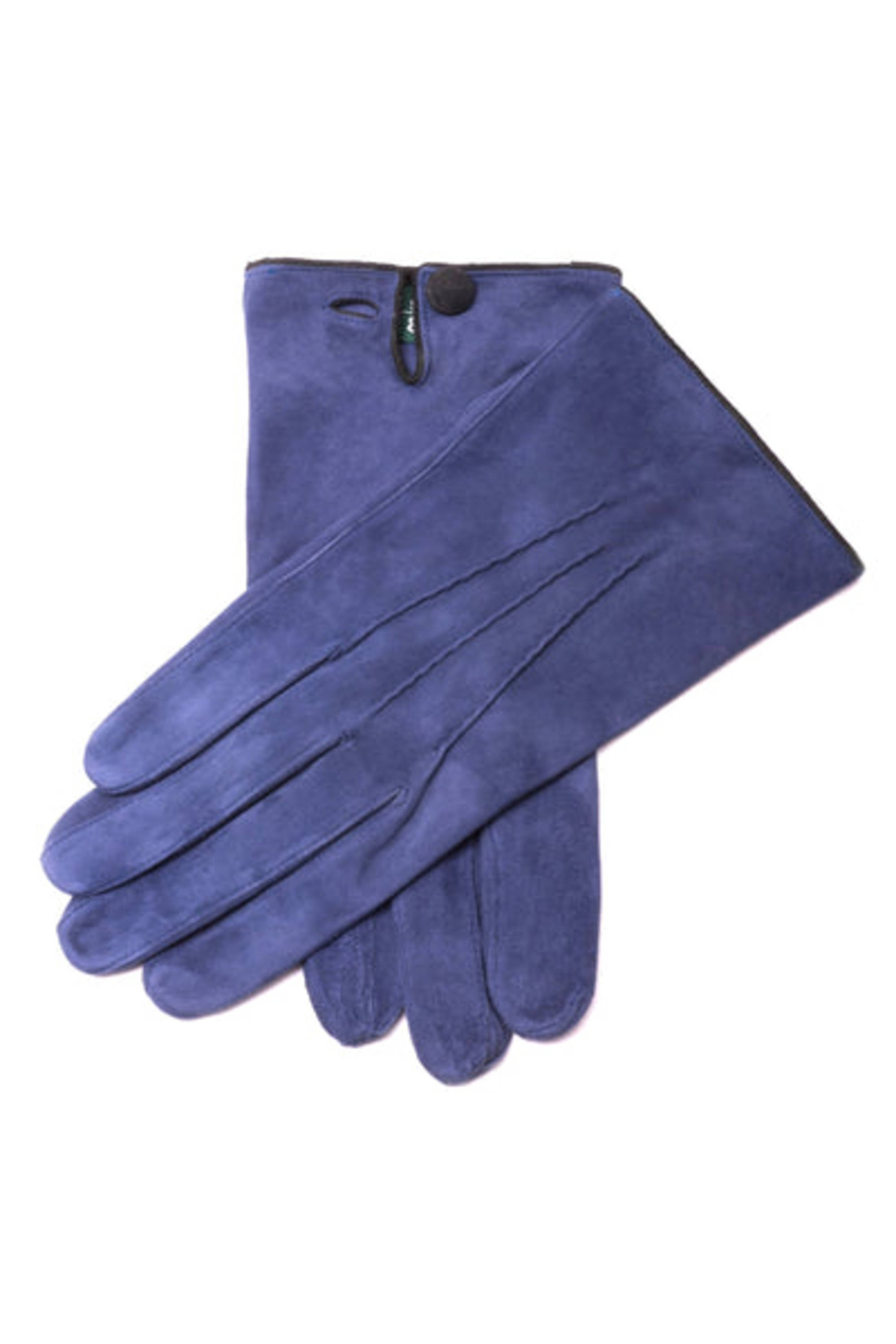 Mens navy blue leather gloves hot sale