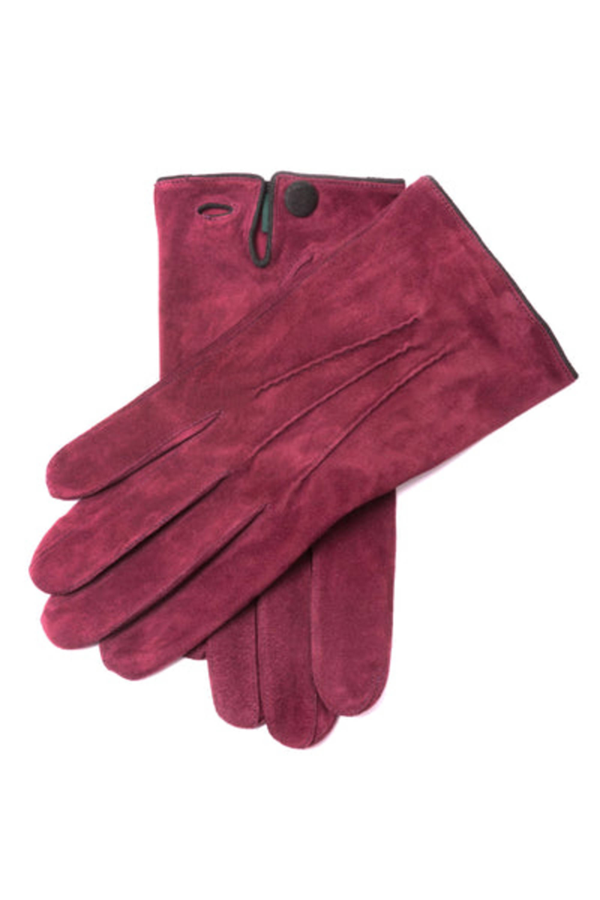 Burgundy Red Suede Unlined Men s Leather Gloves with Button by Fort Belvedere Gentleman s Gazette