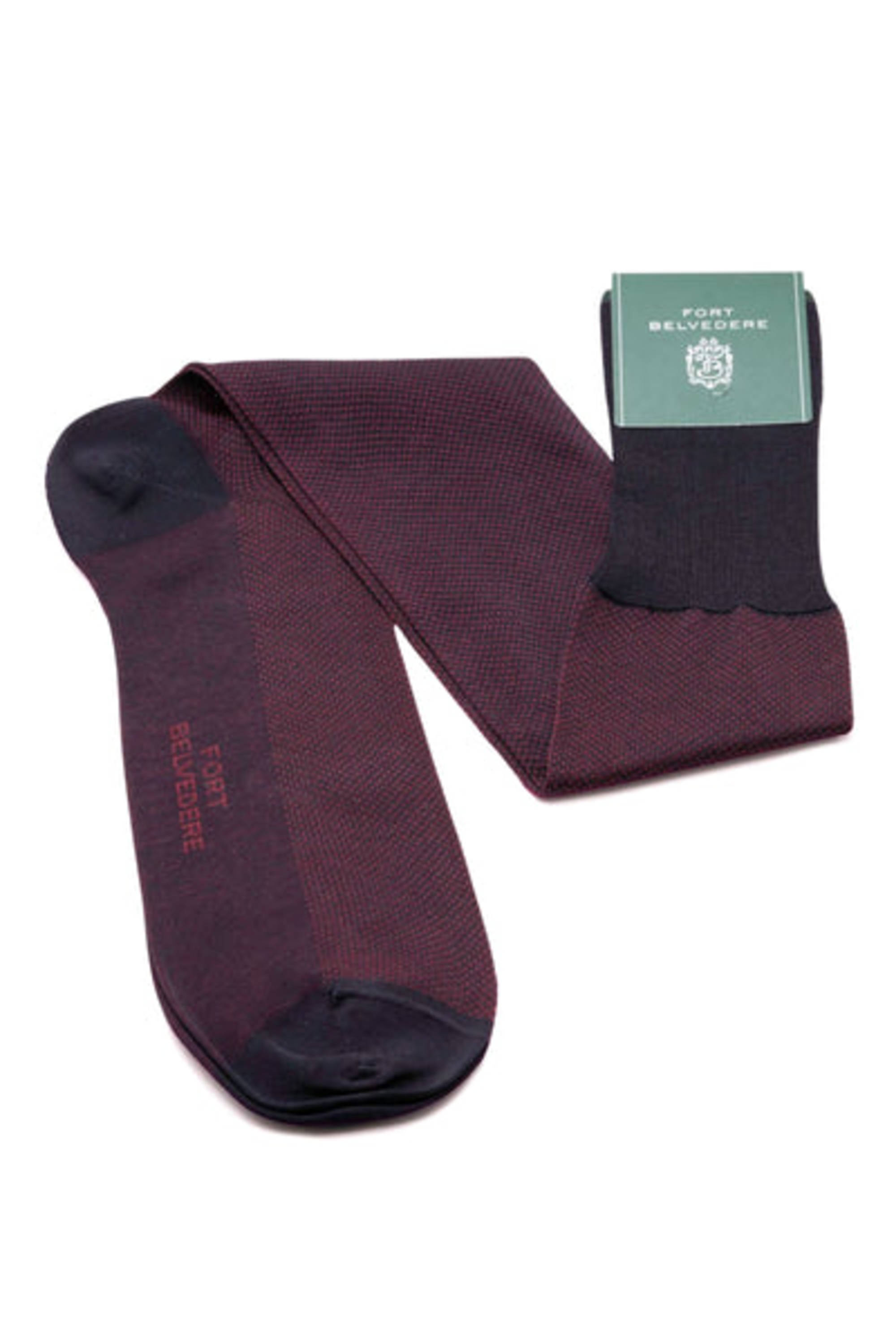 Midnight Blue and Burgundy Two Tone Solid Oxford Socks Fil d'Ecosse Cotton - Fort Belvedere Gentleman's Gazette Midnight Blue and Burgundy Two Tone Solid Oxford Socks Fil d'Ecosse Cotton - Fort Belvedere Gentleman's Gazette