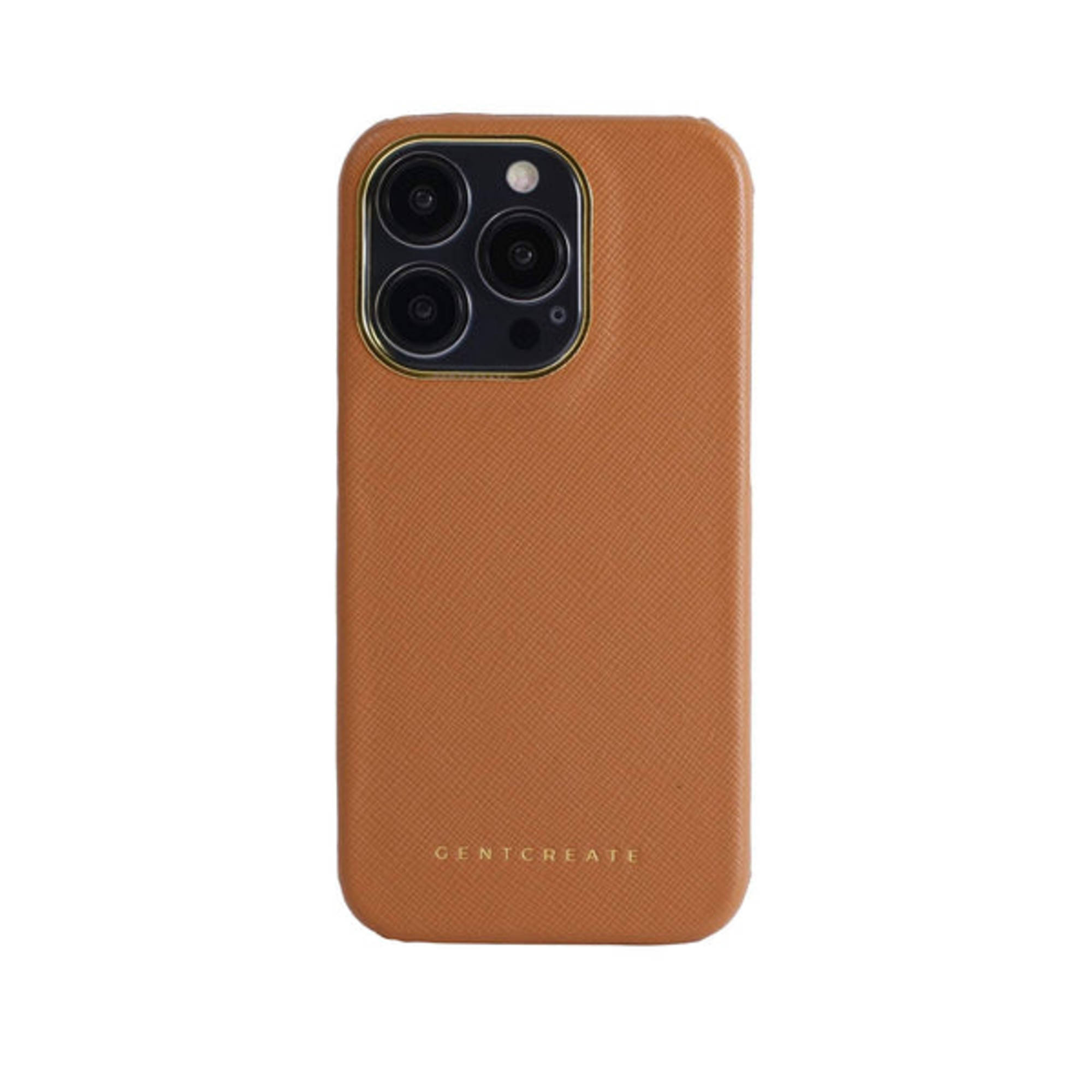 iPhoneアクセサリー iPhone Case - Saffiano Leather logo Iphone 15 Saffiano Leather Case by Golden Concept – GOLDEN