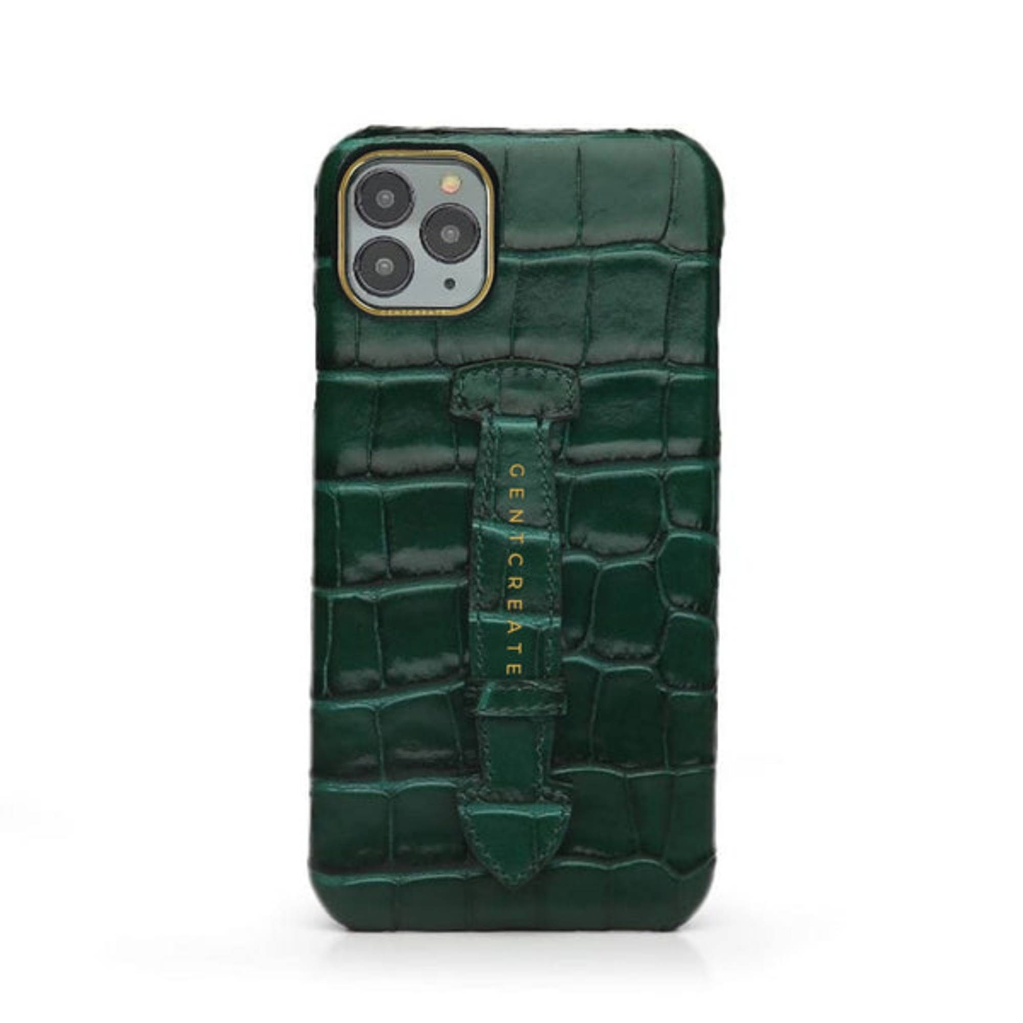 [EENK] / ☆ Phone Case with Leather Strap / Croco Green Phone Case with Leather Strap Croco Green : EENK SHOP