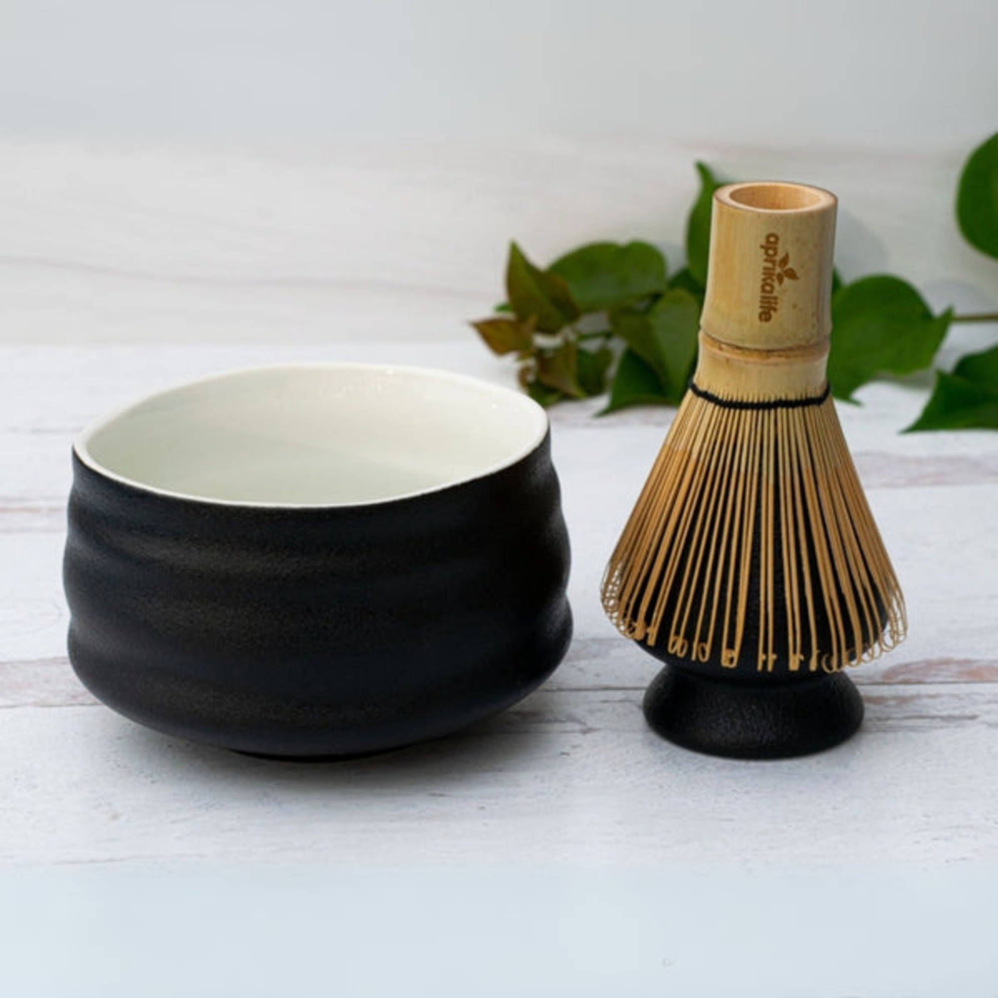 Black and White Ceramic Matcha Bowl – Aprika Life