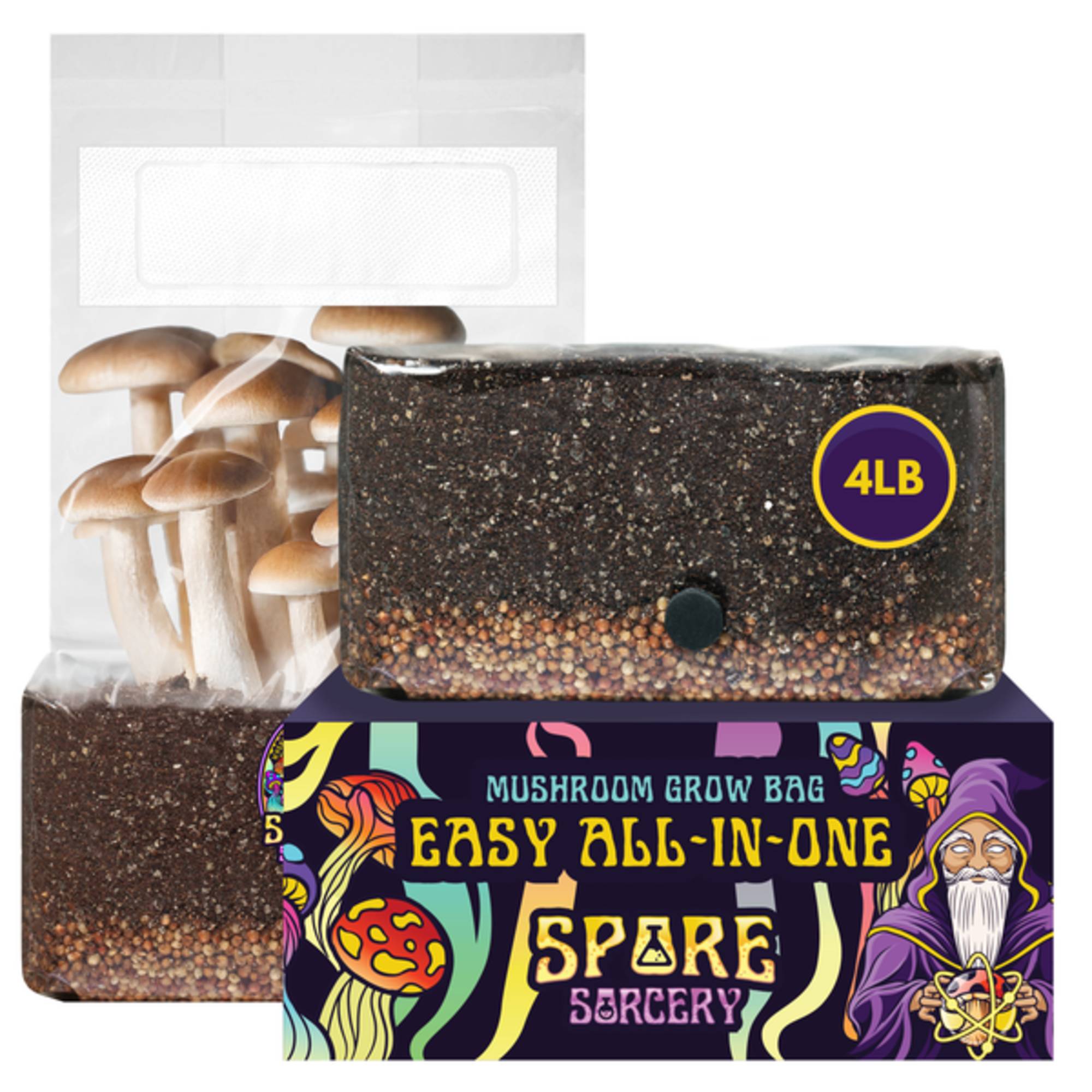 4lb All In One Mushroom Grow Kit In A Bag | Sterilized Grain
