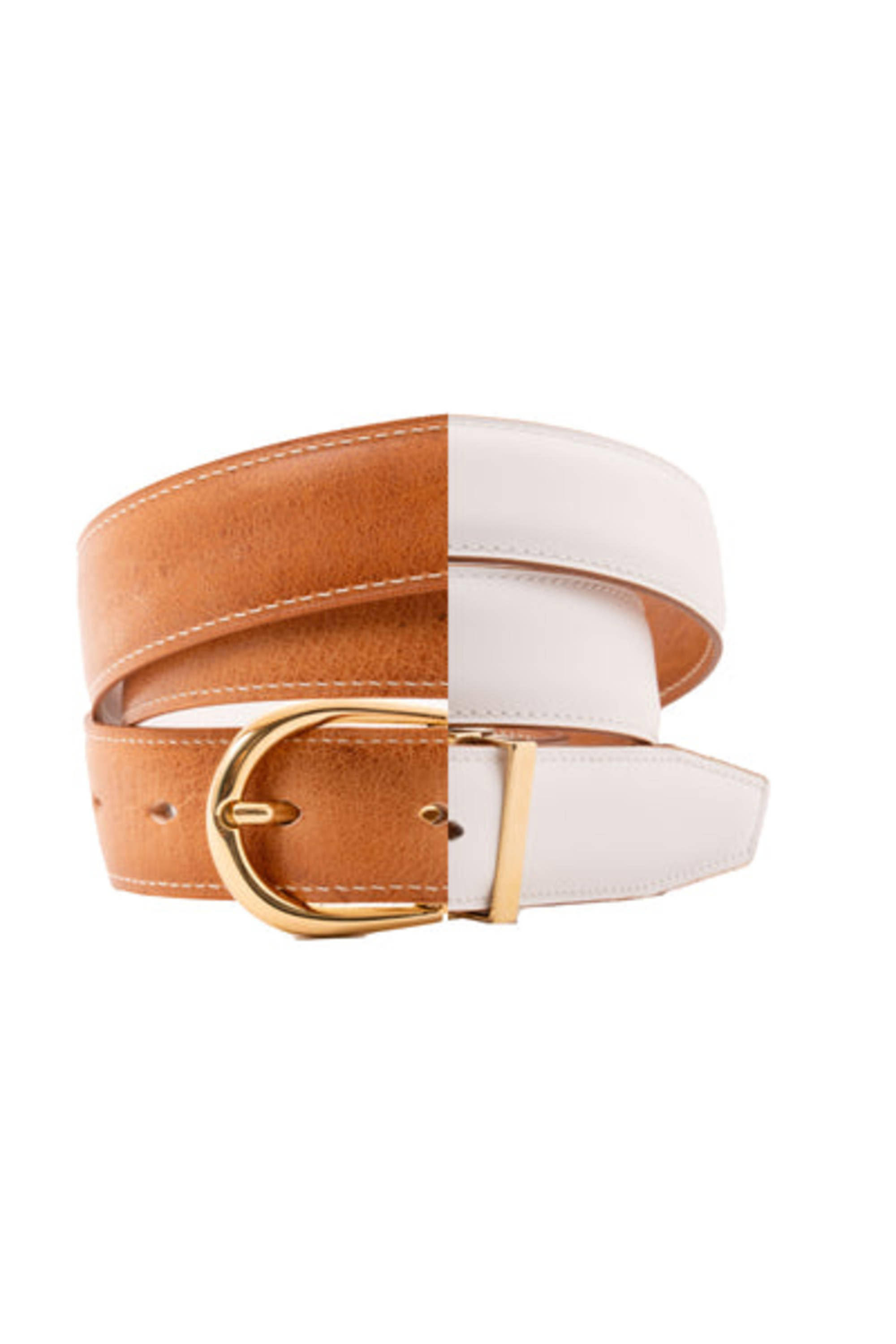 Lambertson truex gold and Cream Women\'s Belt with buckles Vintage White Leather Belt - Etsy main image 2