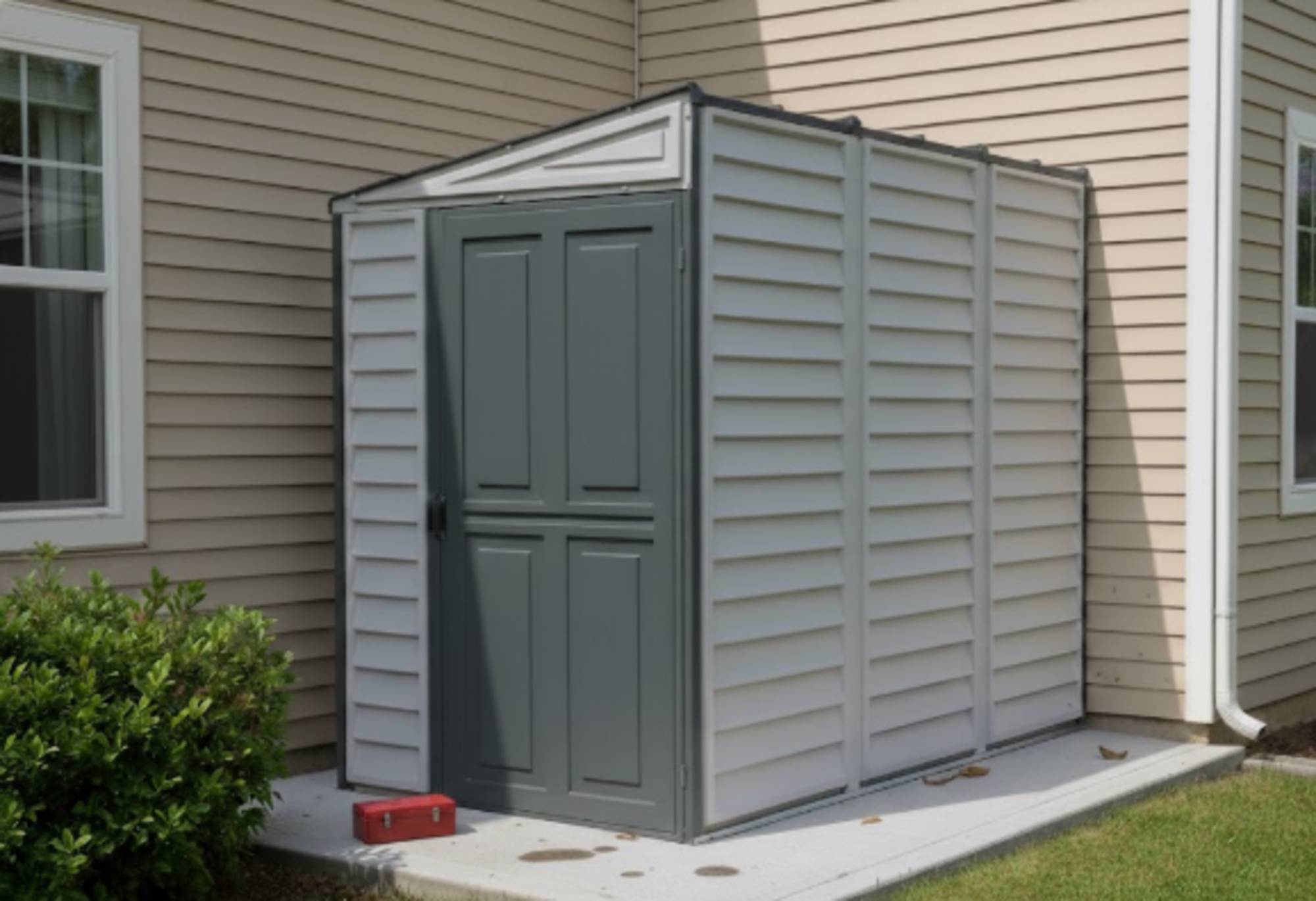 Duramax SideMate 4x8 Vinyl Shed - Durable Outdoor Storage Solution