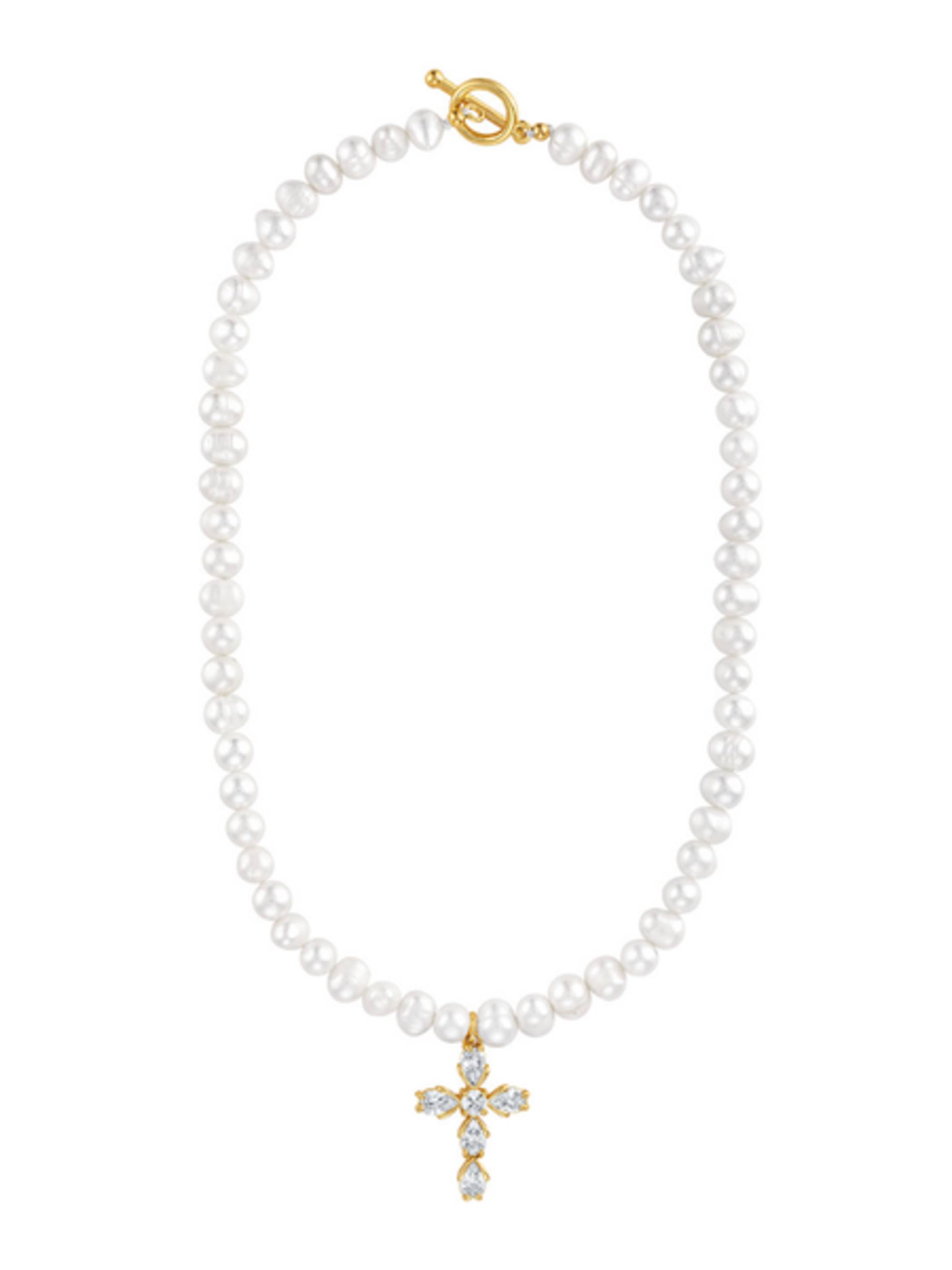 Bellena Pearl Cross Necklace – Kinsey Designs