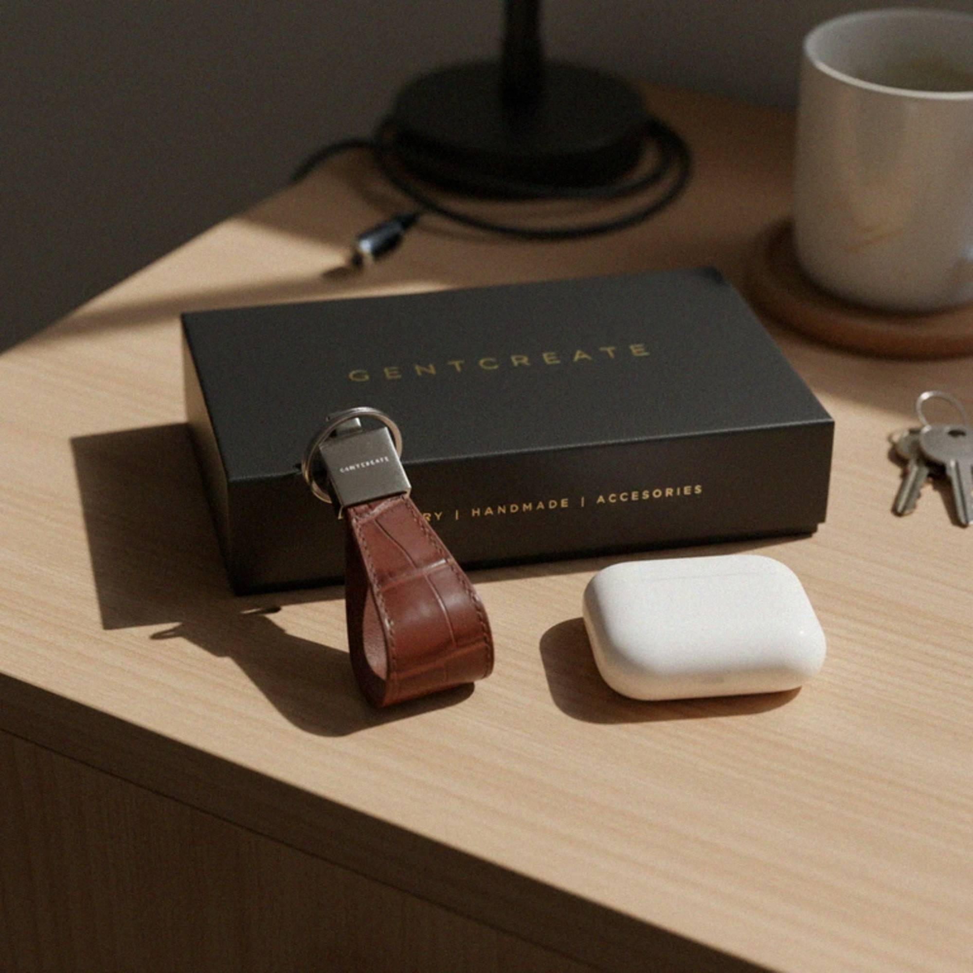Crocodile Leather Keychain — AJRose21