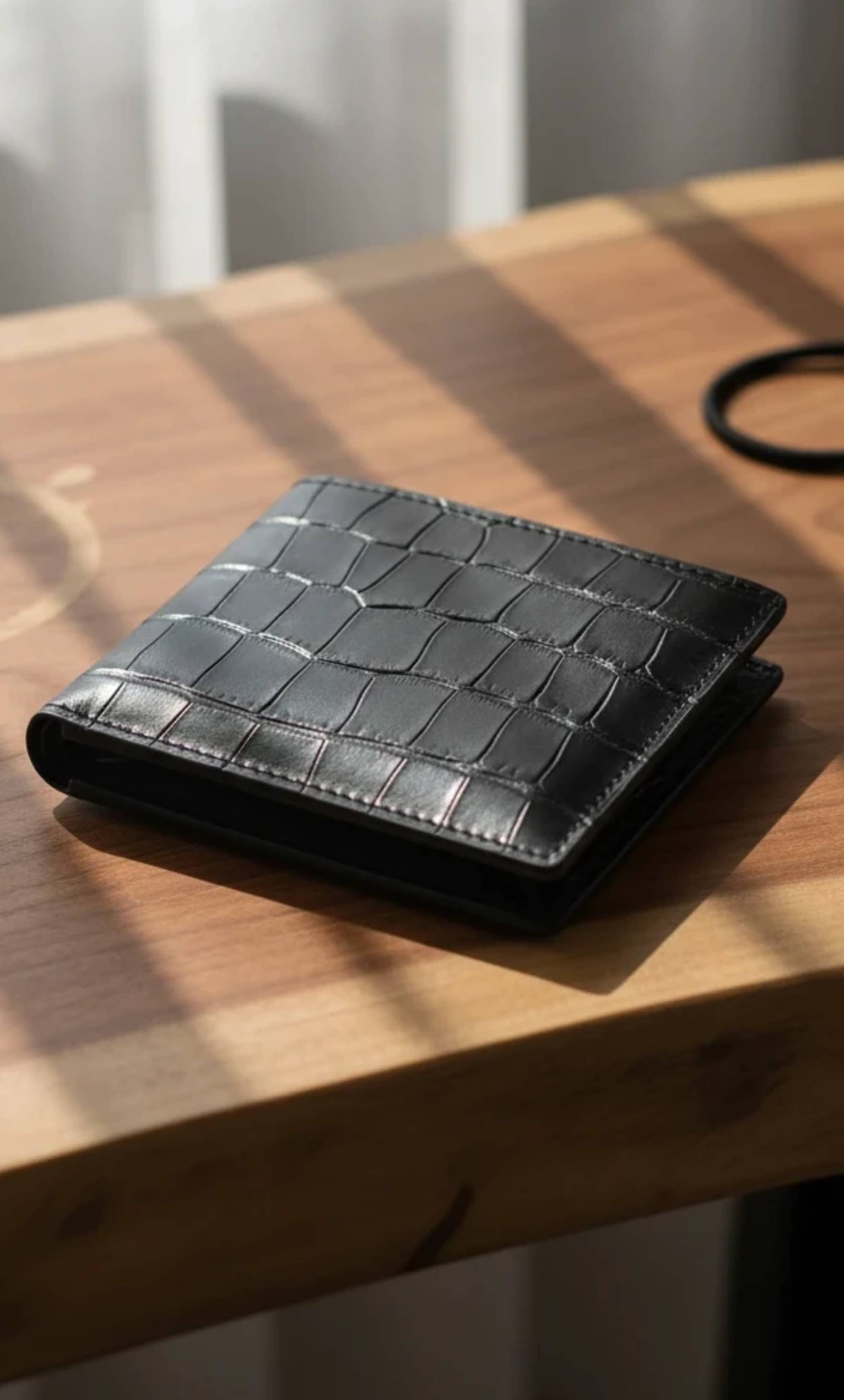 Crocodile Embossed Leather Wallet — jas-mckenna