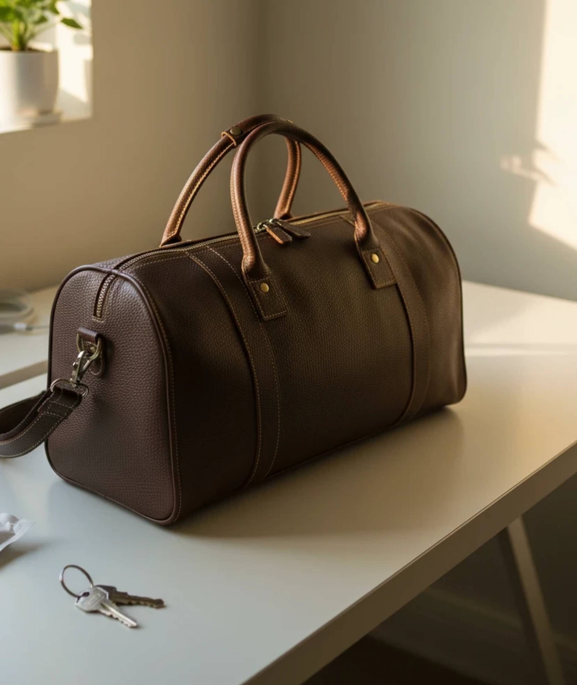 Crossbody-veske i saffianoskinn Via - elegant veske til hverdag — CarlP