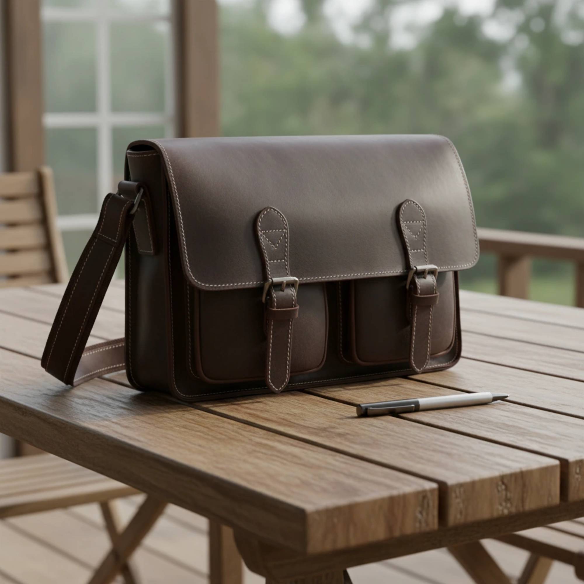Bolsa de fin de semana de piel Pugna, estilo años 80 — Margaret3411