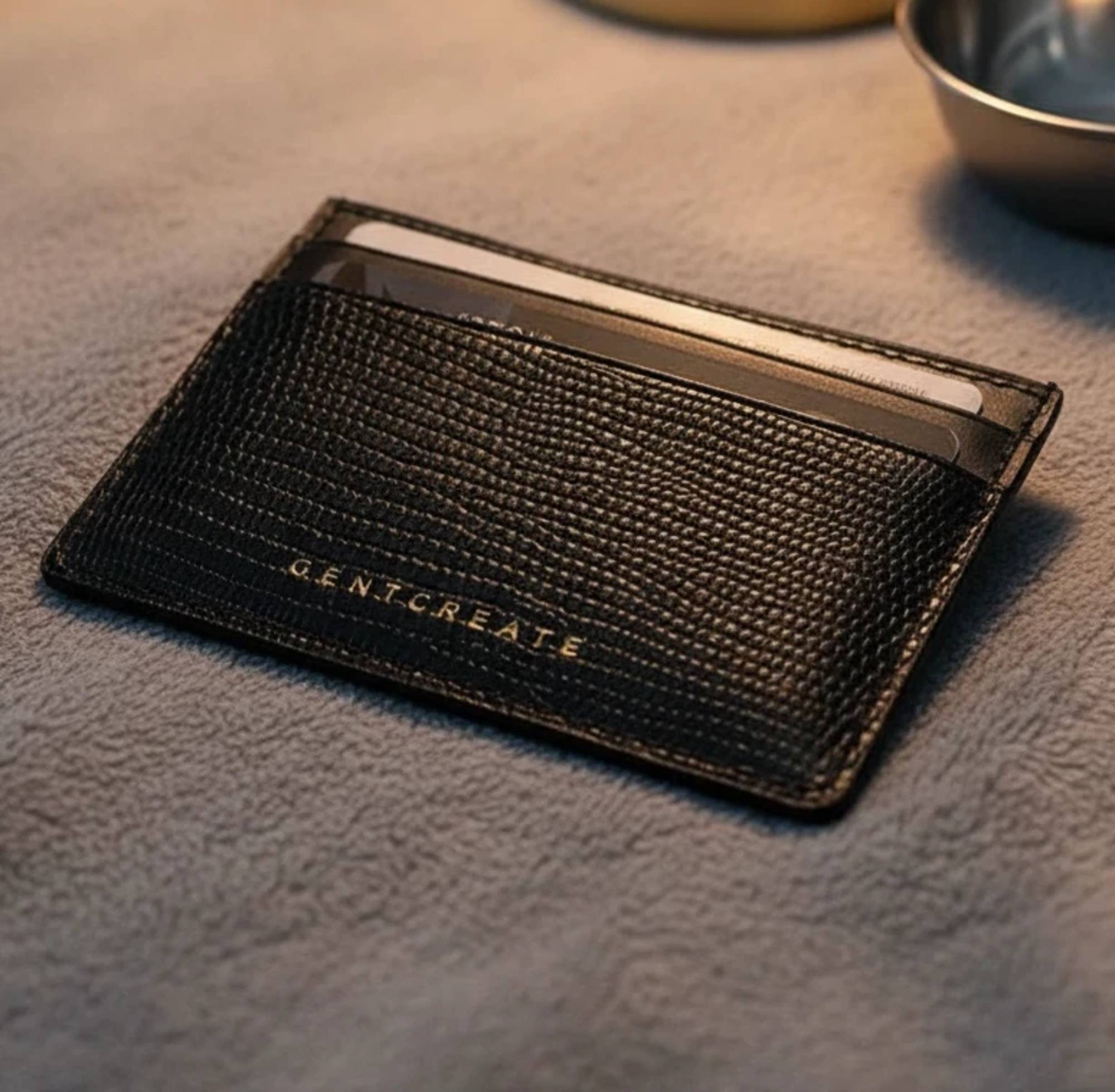 Leather Business Card Holder Lizard Pattern — R.Sinclair
