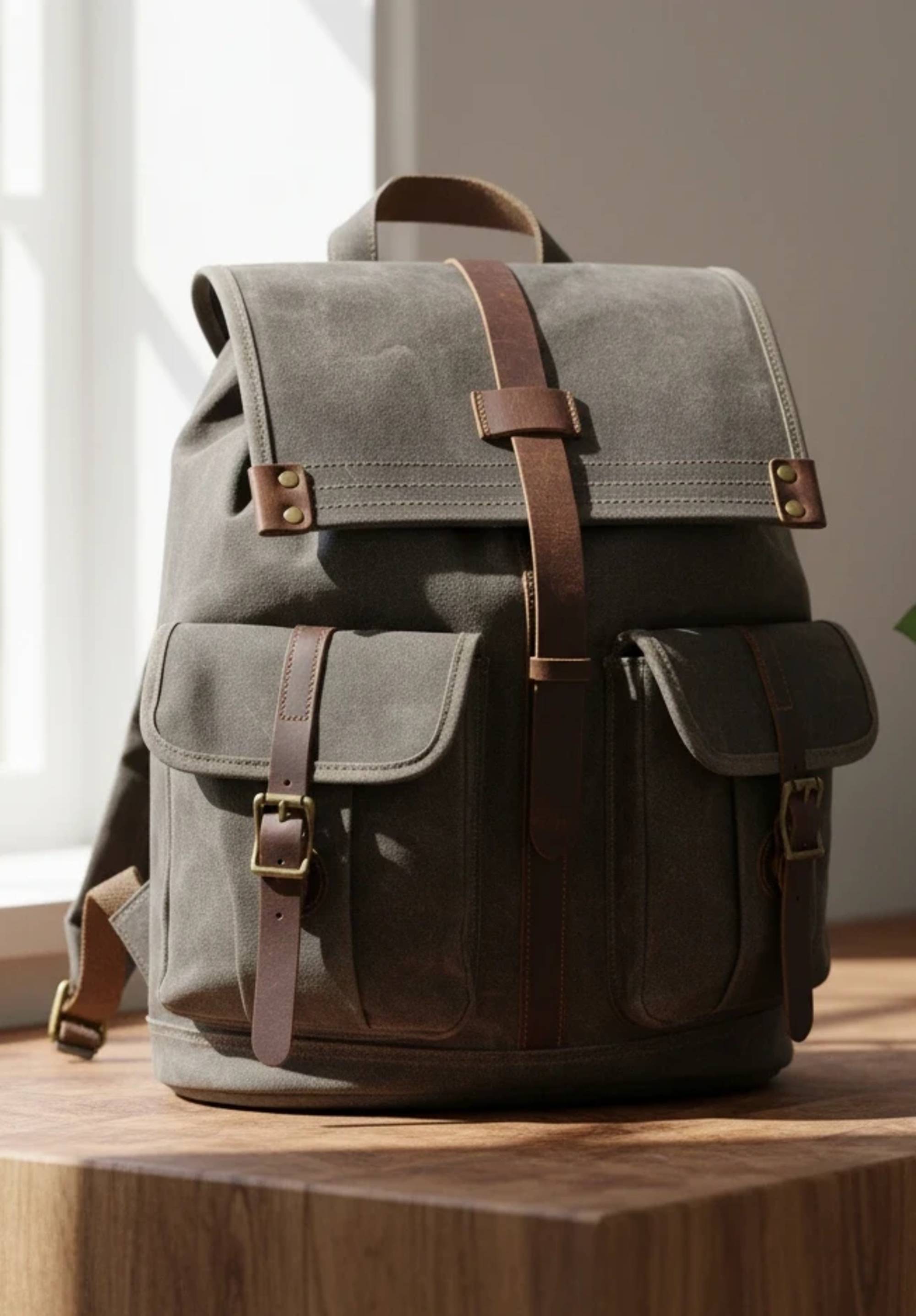 Sac à dos moto en toile cirée Pone - déperlant, style rétro — jenny elliott