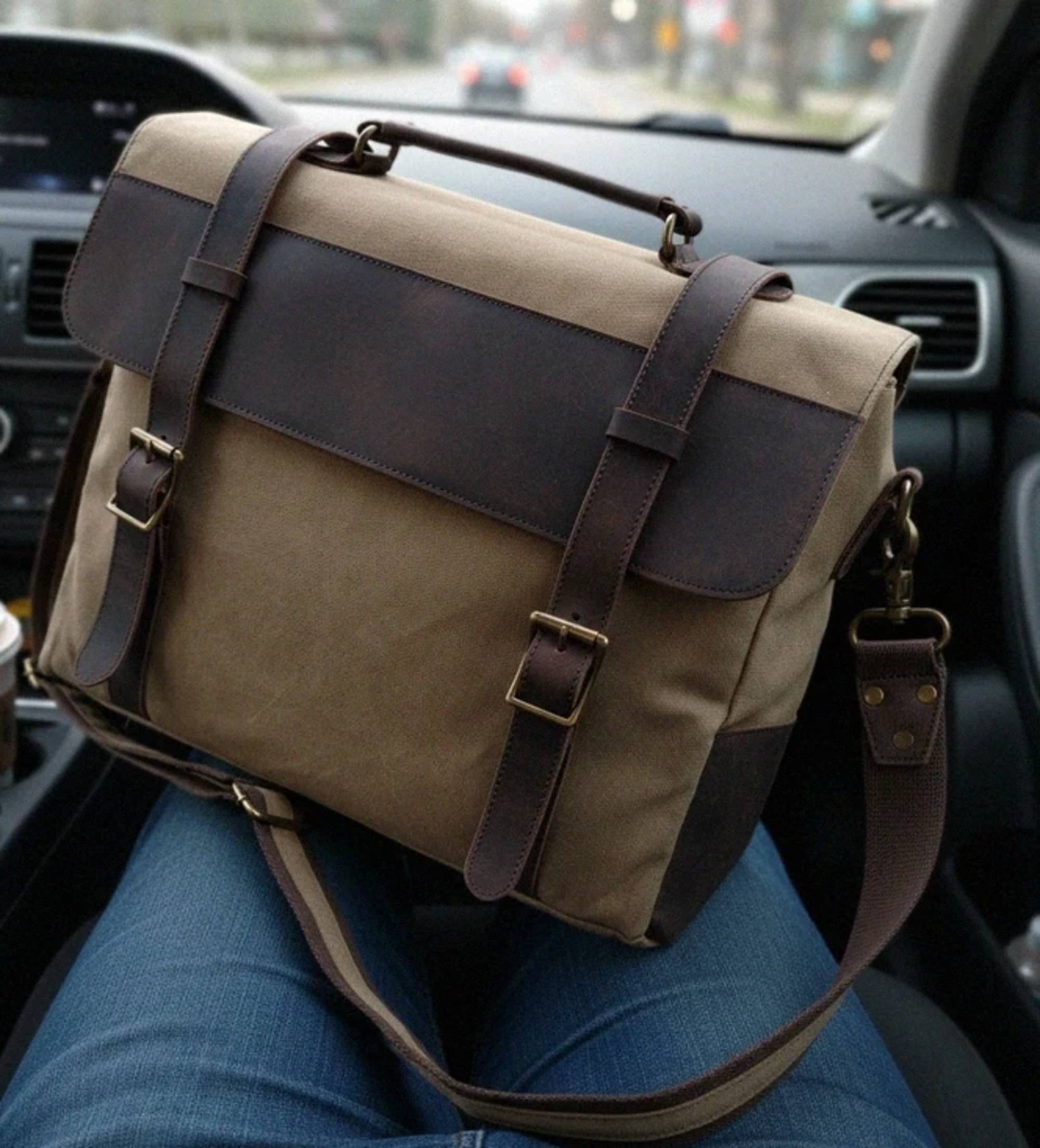 Waxed Canvas Briefcase Magister — manoj z.