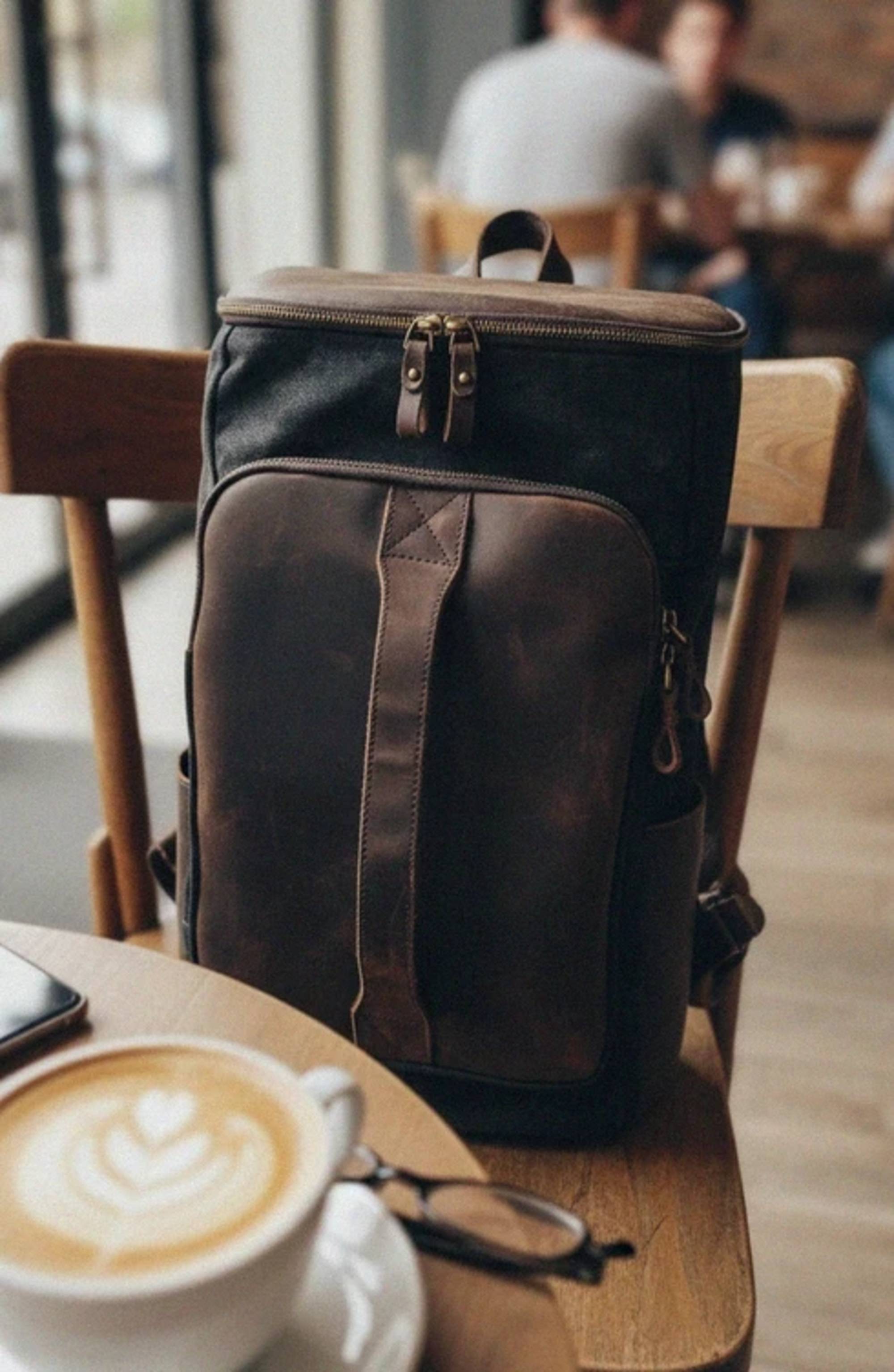 Vintage Schulrucksack Verbatim - Retro Rucksack aus Segeltuch — ann