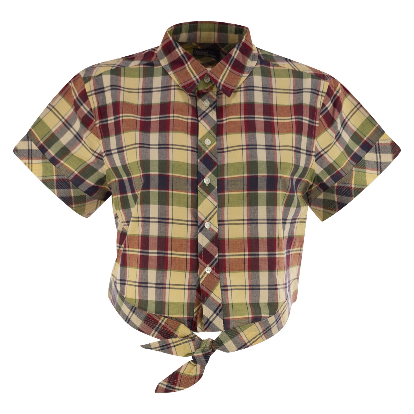 Tシャツ・カットソー Ralph Lauren Short Shirt in Plaid Cotton (211959816 001) Polo Ralph Lauren Short Shirt in Plaid Cotton MULTICOLOR