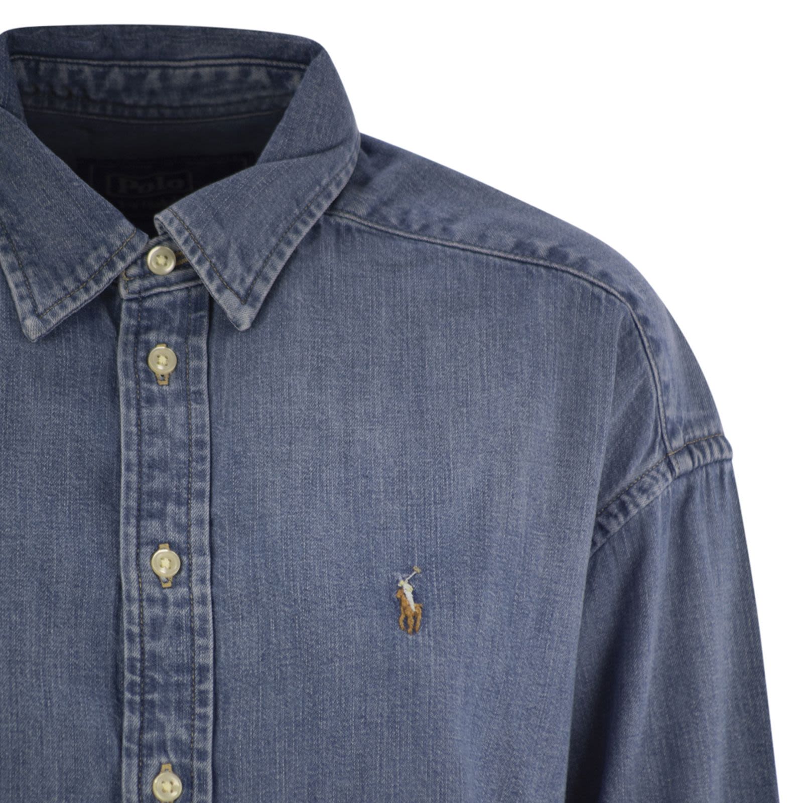 Tシャツ・カットソー Ralph Lauren FW25 Short square denim shirt (211969457 001) POLO RALPH LAUREN Short square denim shirt DENIM