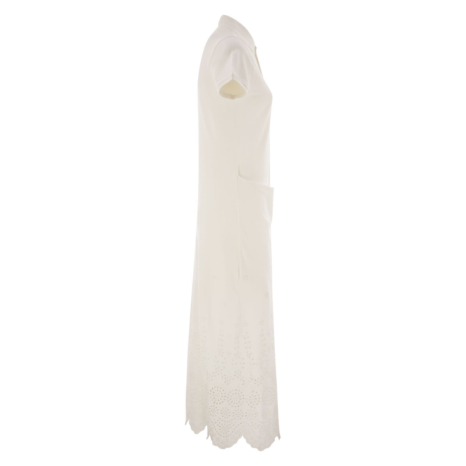 パーティードレス POLO RALPH LAUREN Openwork pique polo shirt dress Polo Ralph Lauren Openwork pique polo shirt dress WHITE