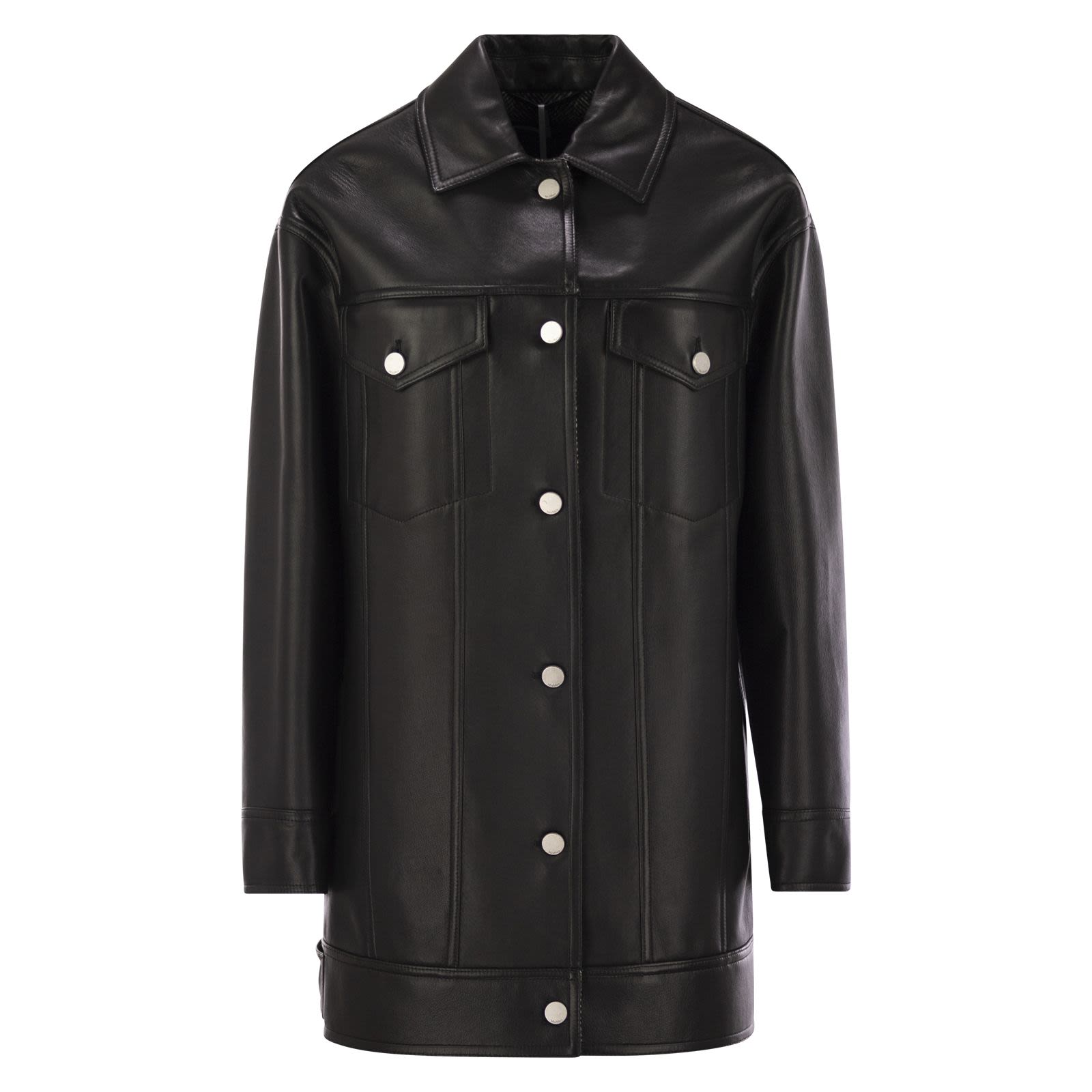 【関税&送料込み】Max Mara Girino - Nappa Leather Over Jac MaxMara GIRINO - Nappa leather over jacket BLACK