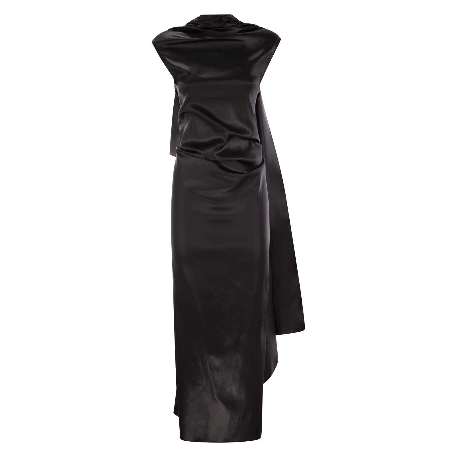 ワンピース SPORTMAX ABADAN1234 - Fitted dress with draping Slim-fit draped dress - RUNWAY, pearl grey | Sportmax