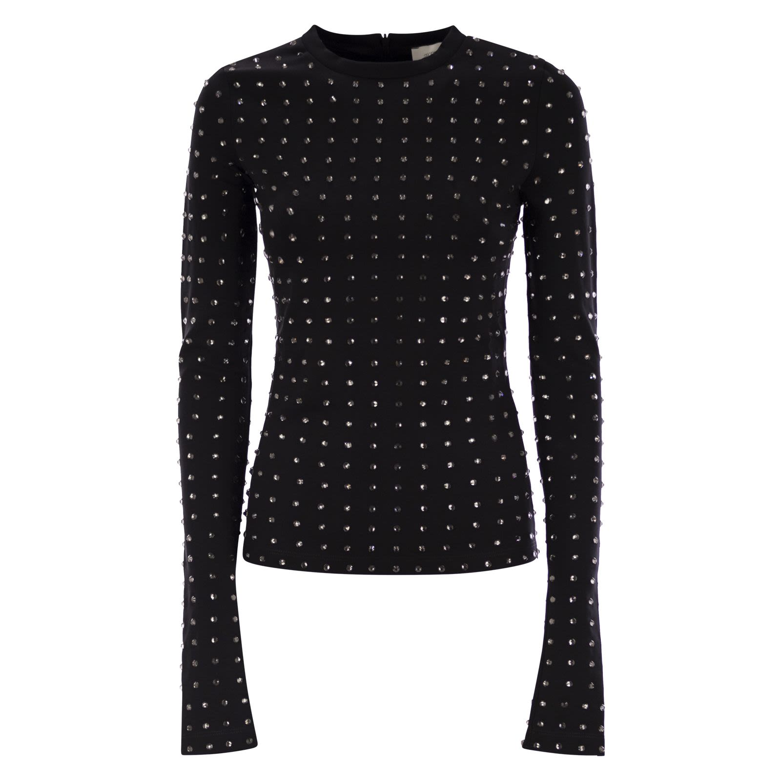Tシャツ・カットソー NEGUS JERSEY SCUBA STRASS T T-shirt in jersey scuba con strass, nero | Sportmax