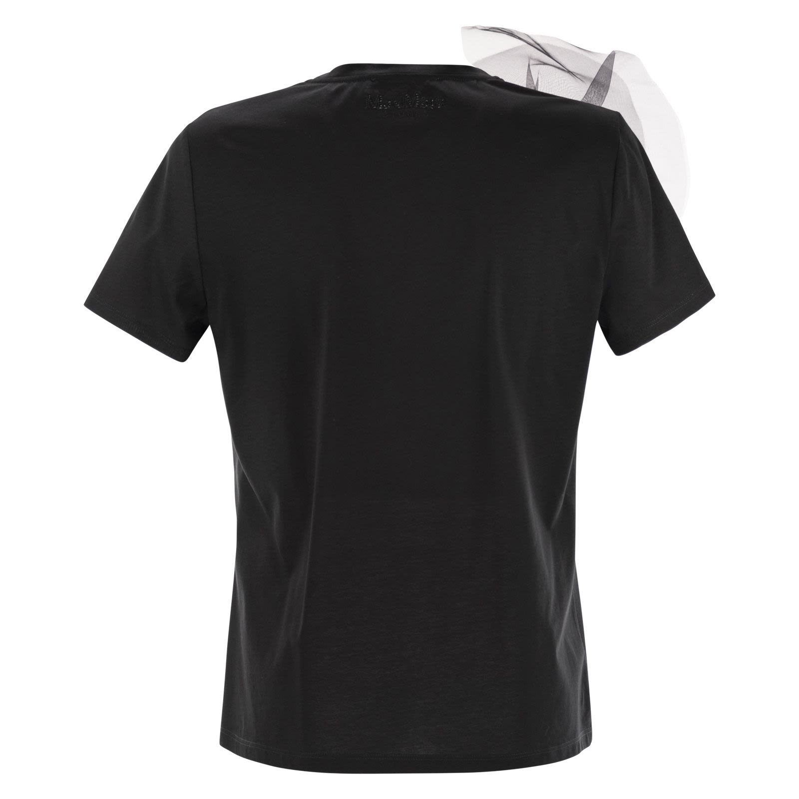 MaxMara Studio SUGHERO - Jersey T-shirt with embroidery BLACK