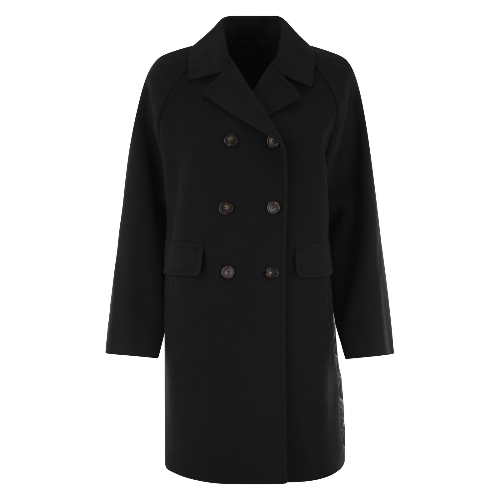 WEEKEND MAXMARA ZOLFO - Double wool drape coat BLACK