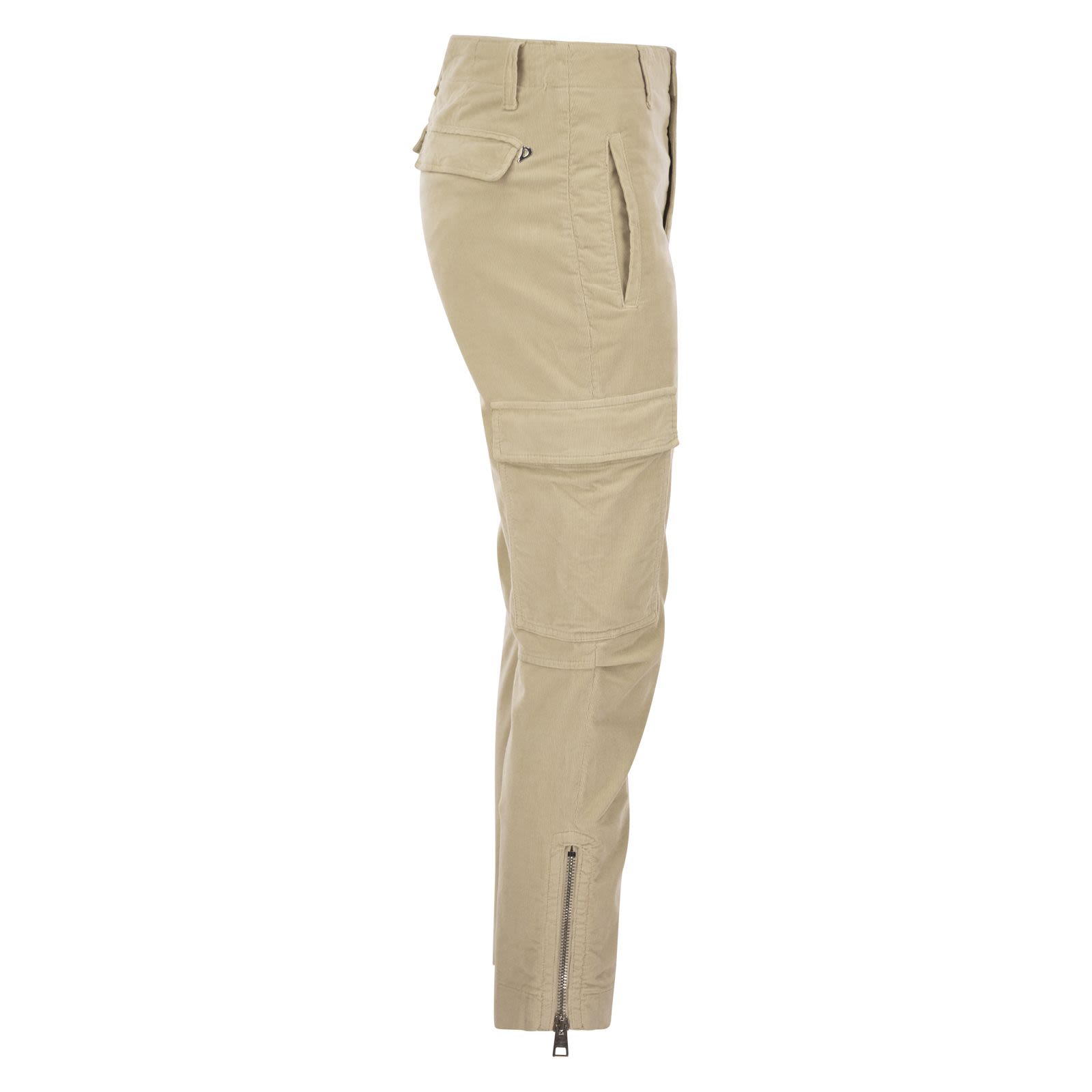 DONDUP Velvet cargo pants EVE IVORY