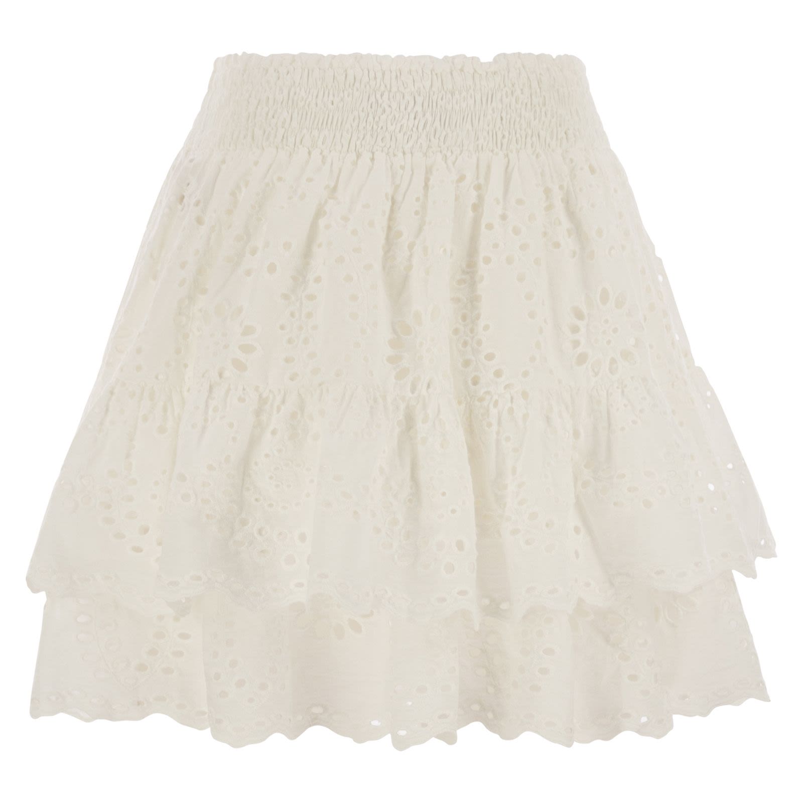 MC2 Saint Barth EIVISSA - Miniskirt with ruffles WHITE