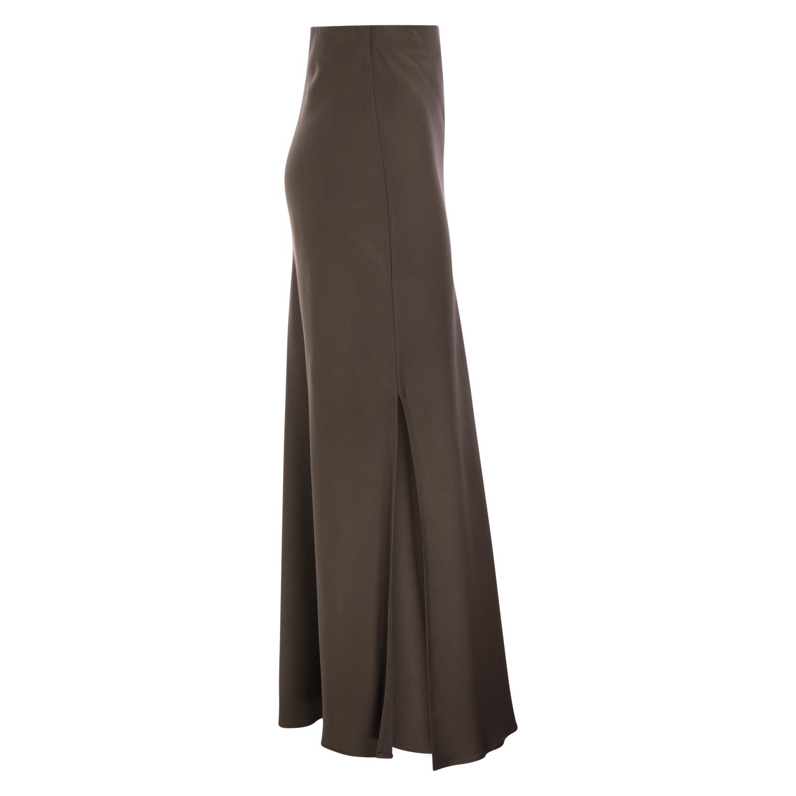 スカート BRUNELLO CUCINELLI Fluid Bias-Cut Satin Cady Skirt Fluid Bias-Cut skirt for Woman in Cocoa | Brunello Cucinelli
