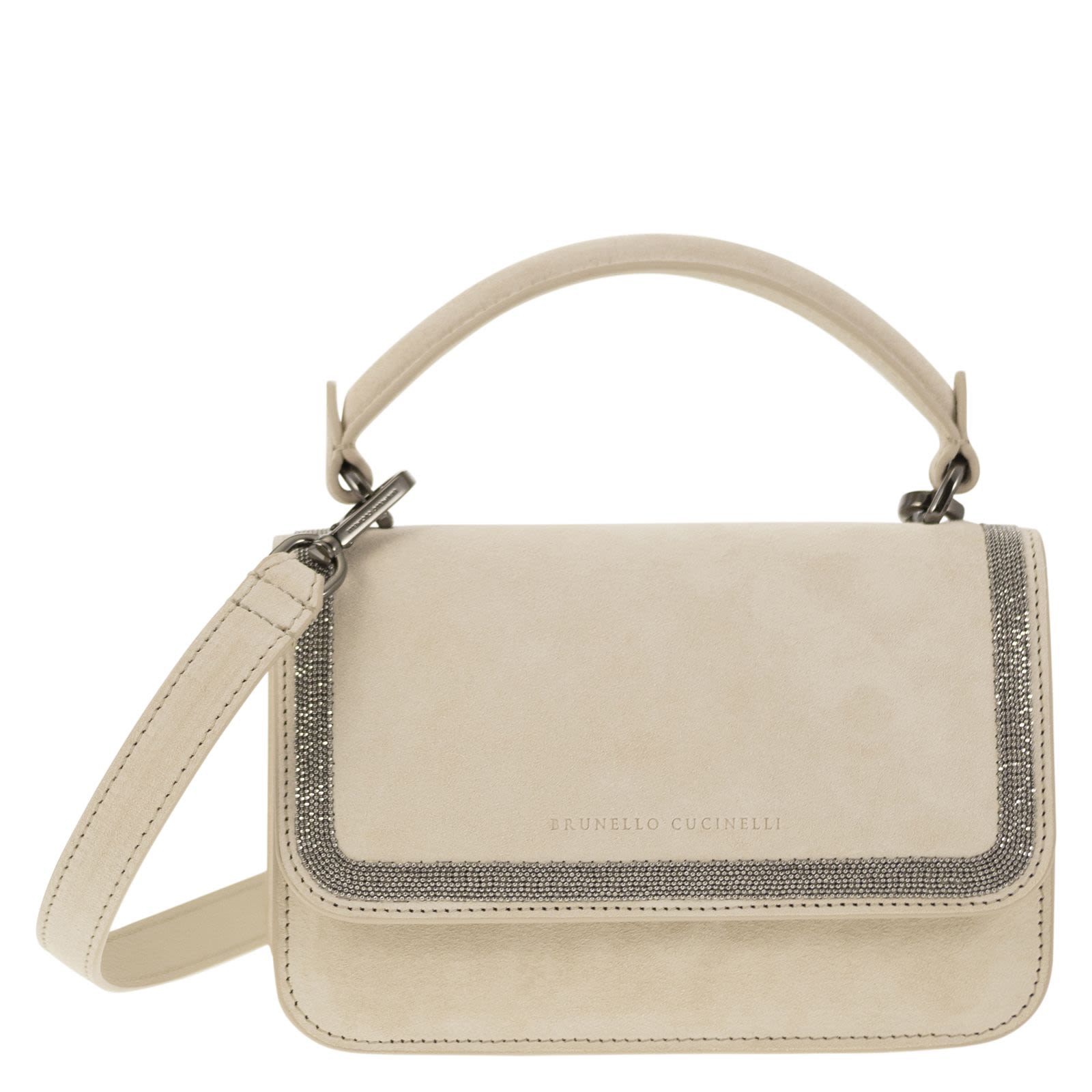 バッグ・カバンその他 BRUNELLO CUCINELLI Suede bag with Precious Contour Brunello Cucinelli Suede bag with Precious Contour IVORY