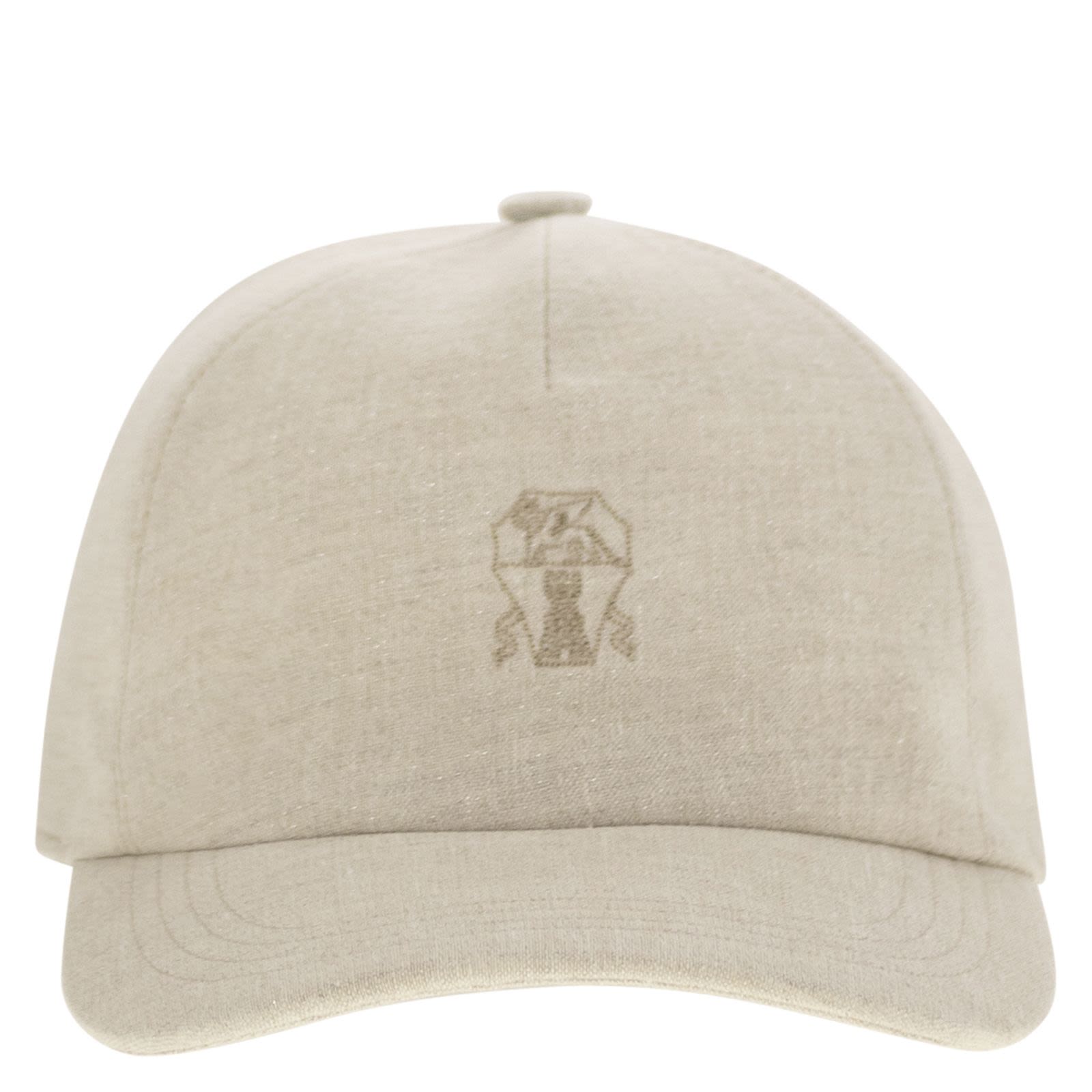 Brunello Cucinelli Sparkling linen canvas baseball cap with