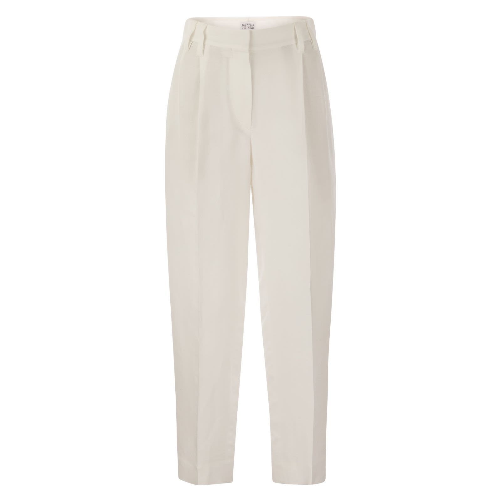パンツ BRUNELLO CUCINELLI Slouchy trousers in viscose and linen Flu Brunello Cucinelli Viscose and Linen Fluid Twill Slouchy
