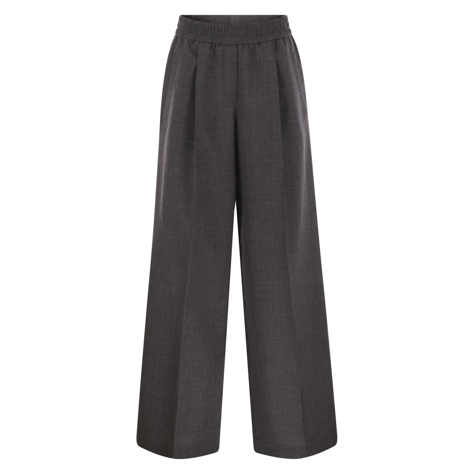 Brunello Cucinelli Loose track trousers in virgin wool