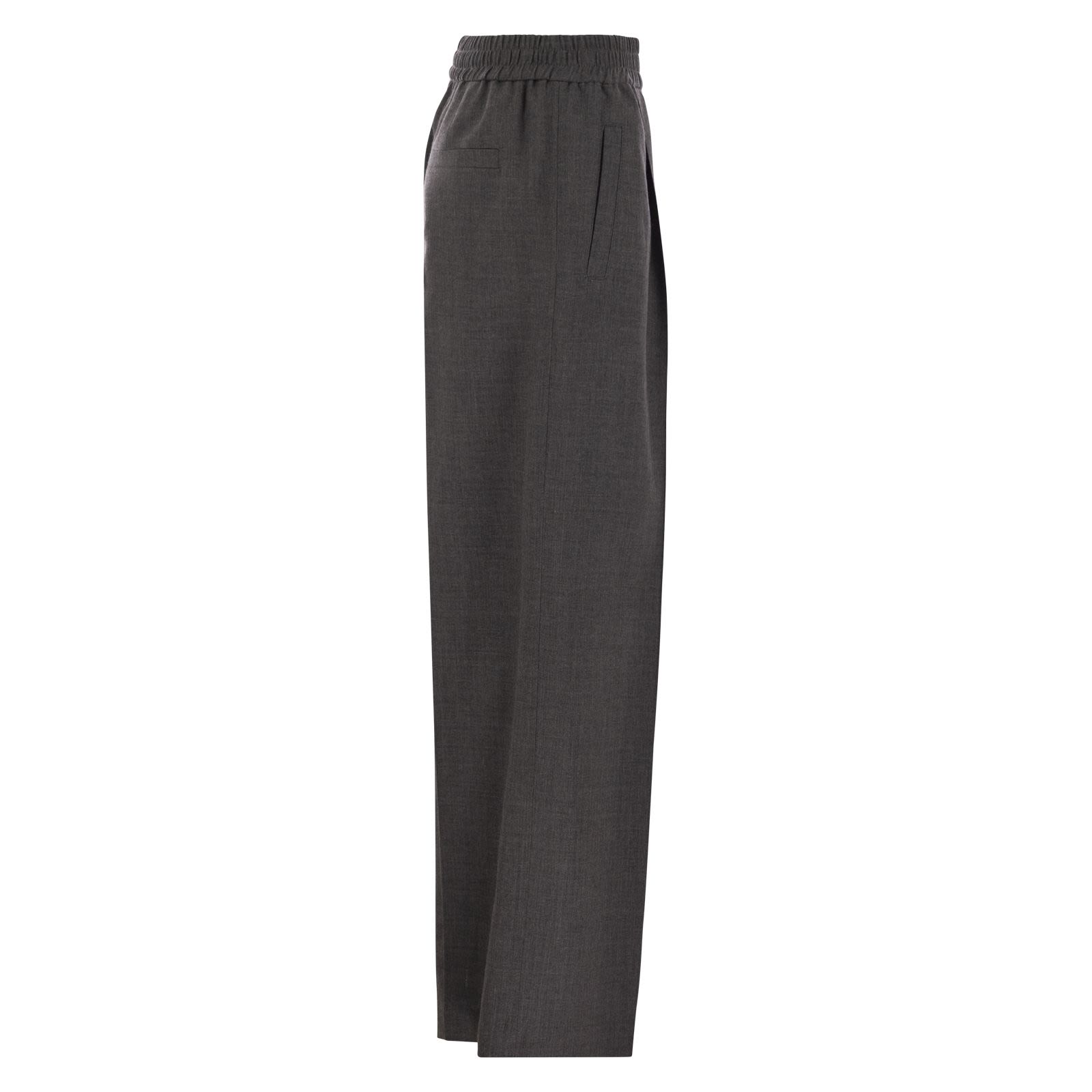 パンツ BRUNELLO CUCINELLI Loose track trousers in virgin wool organ Brunello Cucinelli Virgin Wool Organza Loose Track Trousers