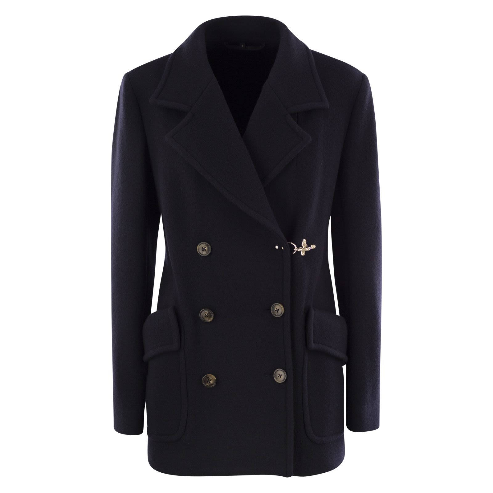 Fay Wool and Cashmere Peacoat BLUE