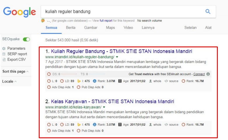 Kuliah Reguler Bandung