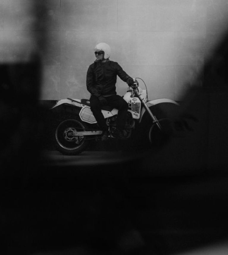 Brecon Motorcycle Bomber Jacket in Olive Green.