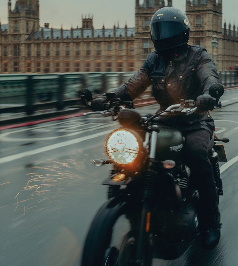 Crosby Motorcycle Jacket in Forest Green.