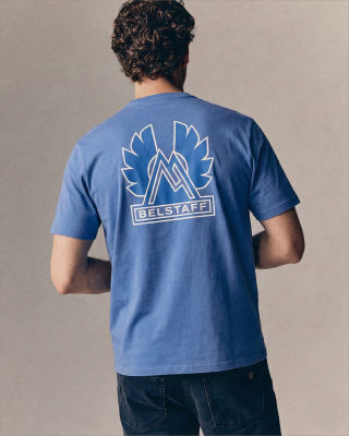 Mountain Logo T-Shirt in Marine Blue.