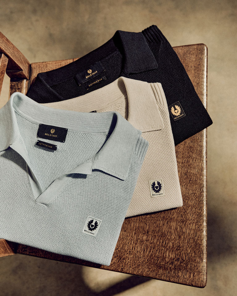 Coast Knitted Polo in Sky Blue.