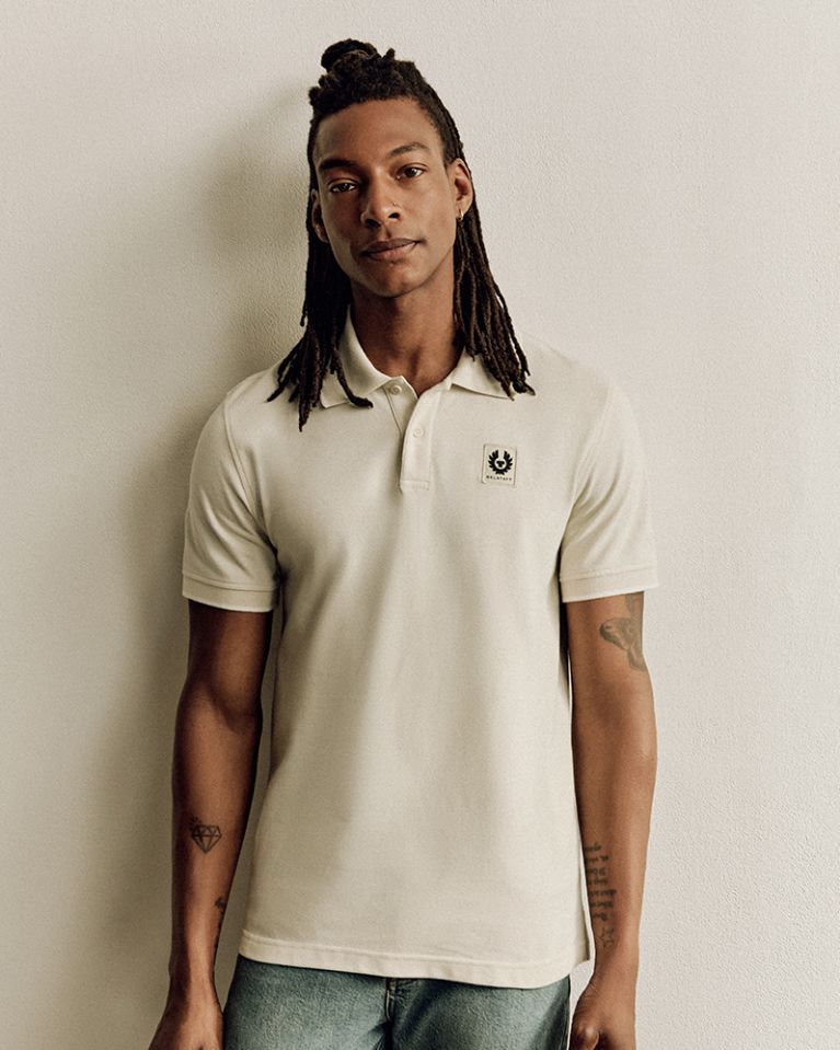 Tipped Polo in Silver Birch.