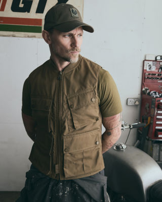 Windermere Motorcycle Waistcoat in Sand.